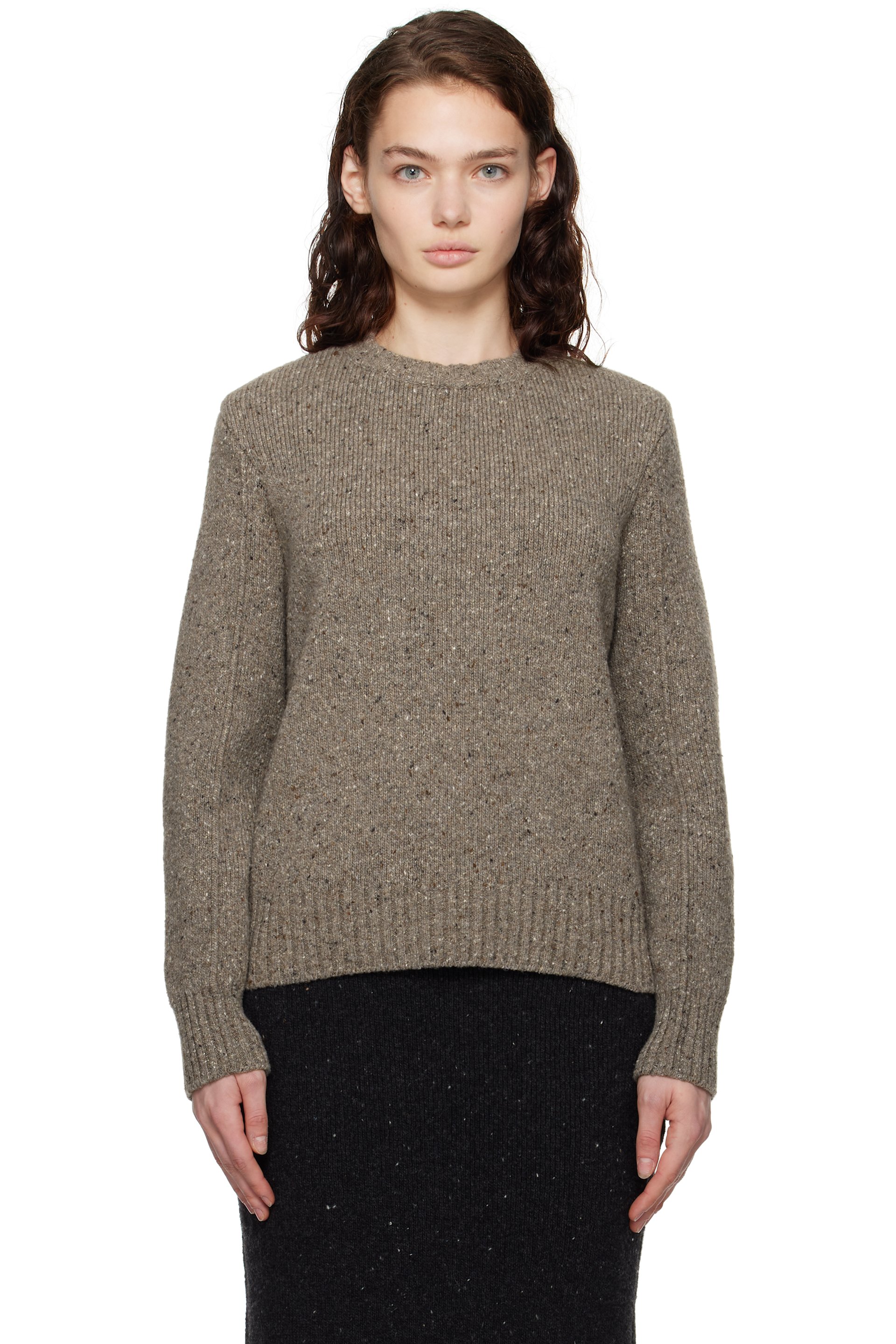 Bottega Veneta - Pull façon tailleur gris en laine