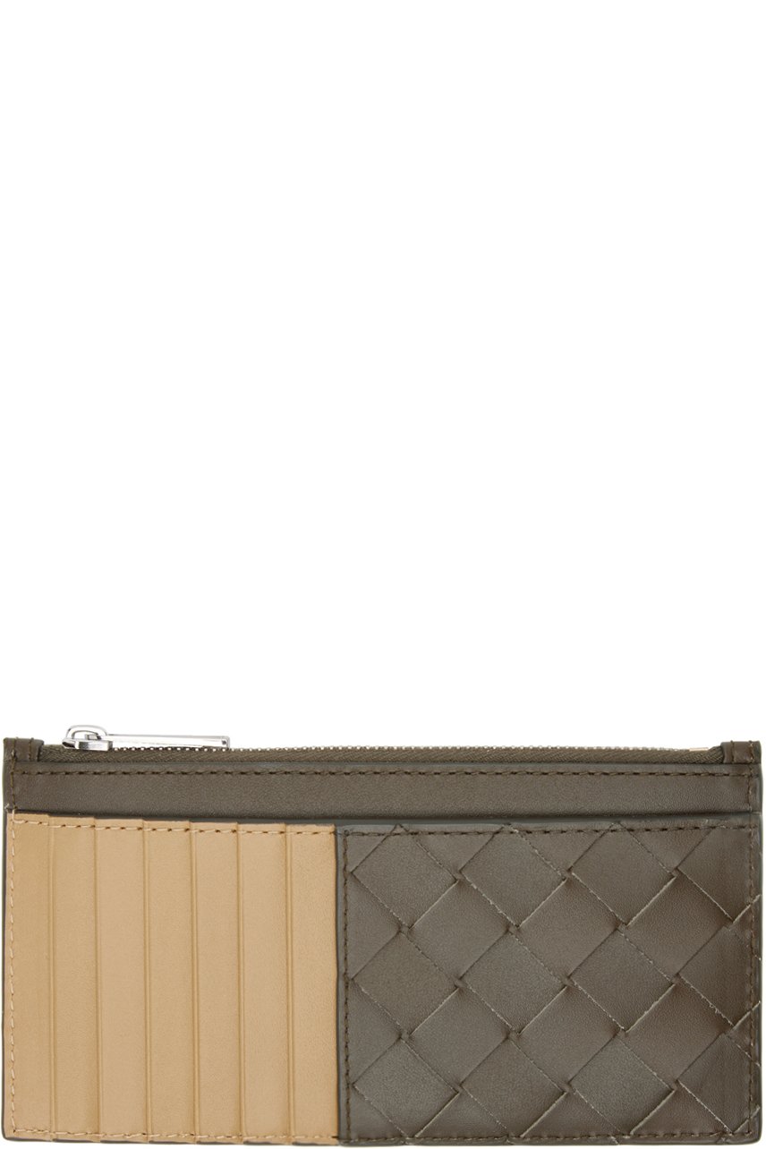 Bottega Veneta - ブラウン＆タン Intrecciato ロング ジップカードケース