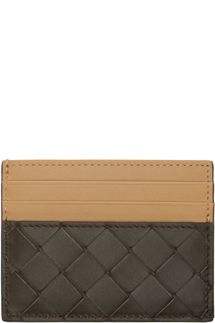 Bottega Veneta - ベージュ＆ブラウン Intrecciato クレジットカードケース