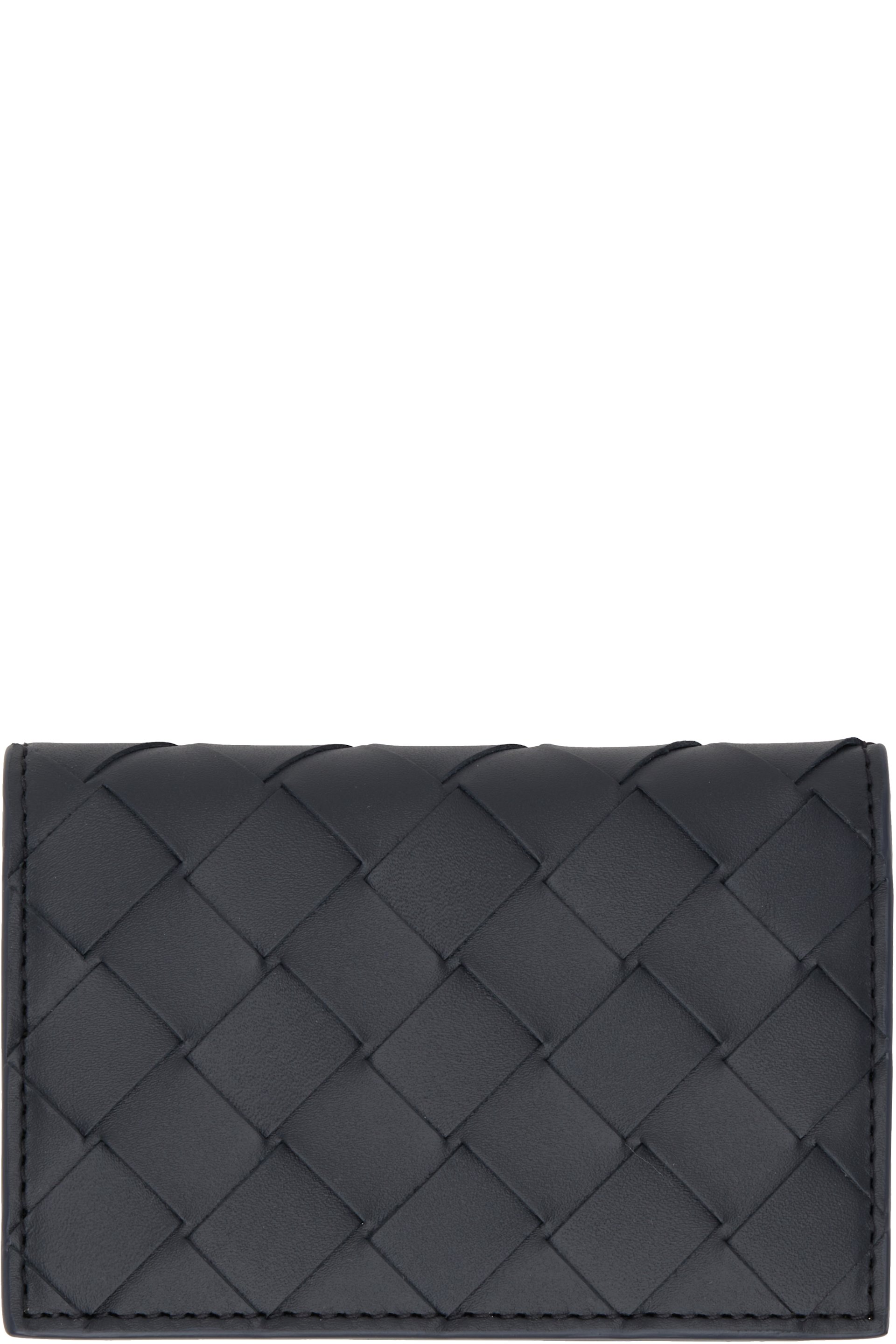 Bottega Veneta - ブラック Intrecciato フラップカードケース