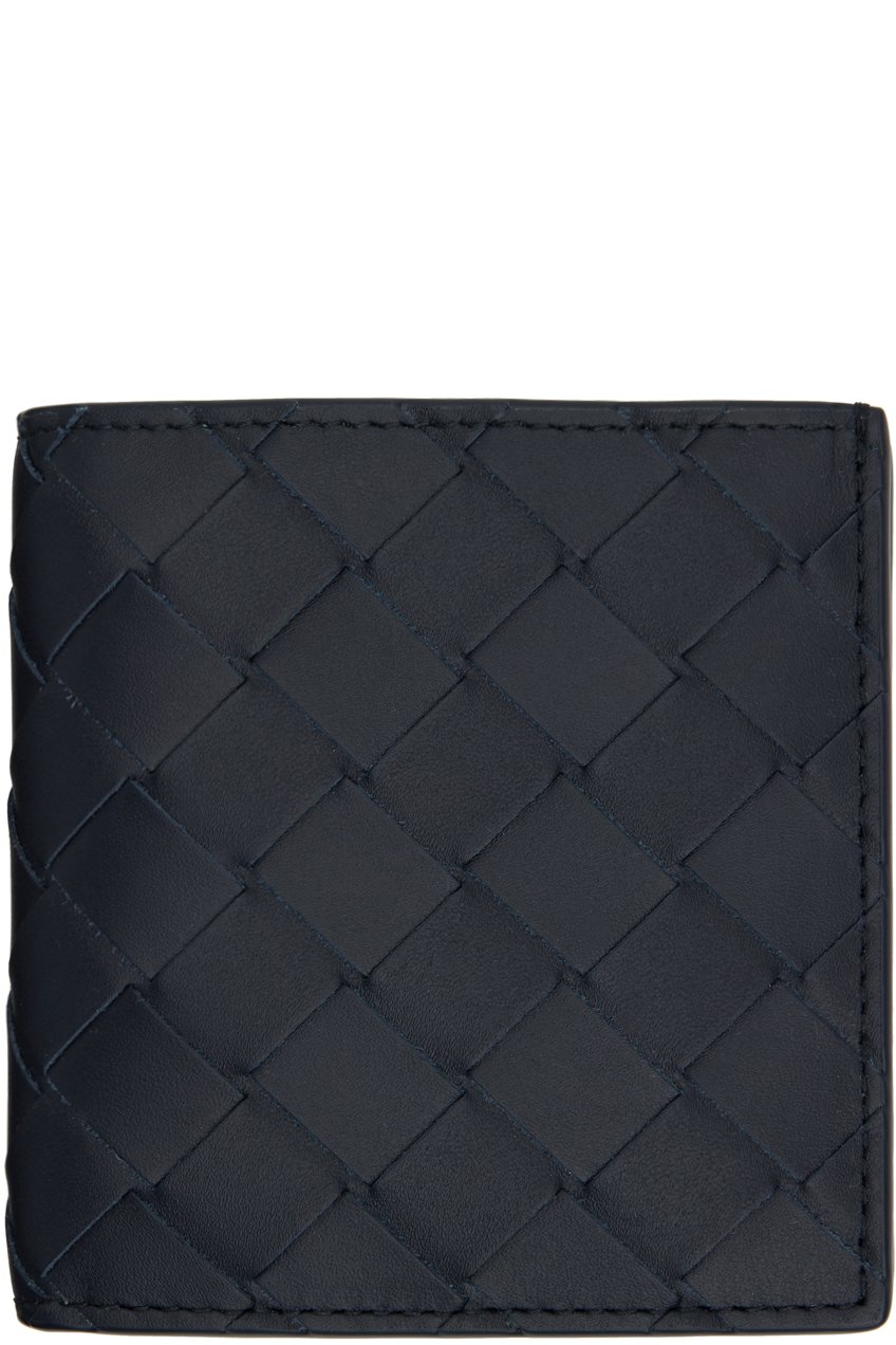 Bottega Veneta - Navy Intrecciato Slim Bi-Fold Wallet