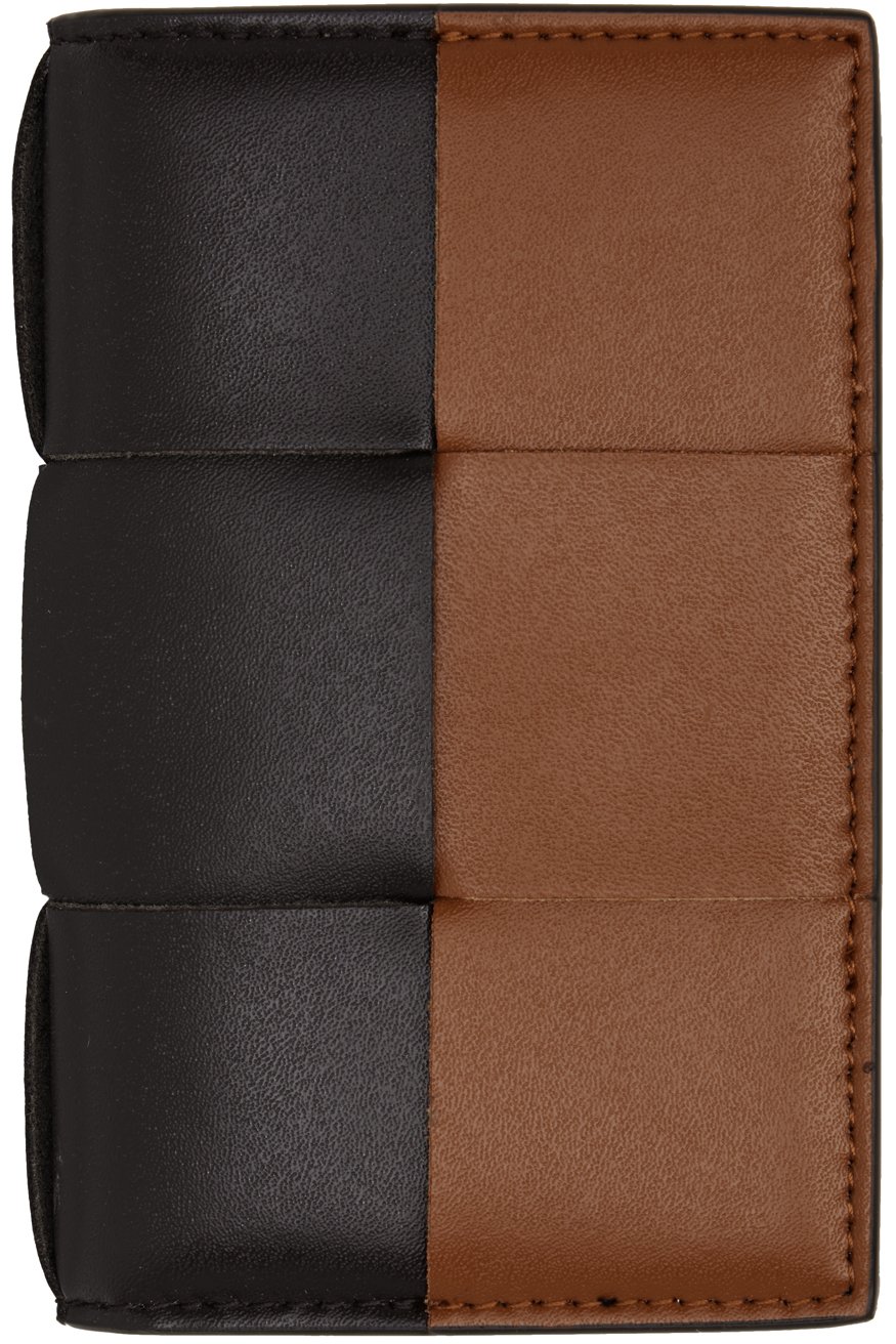 Bottega Veneta - Brown & Tan Cassette Flap Card Case Wallet