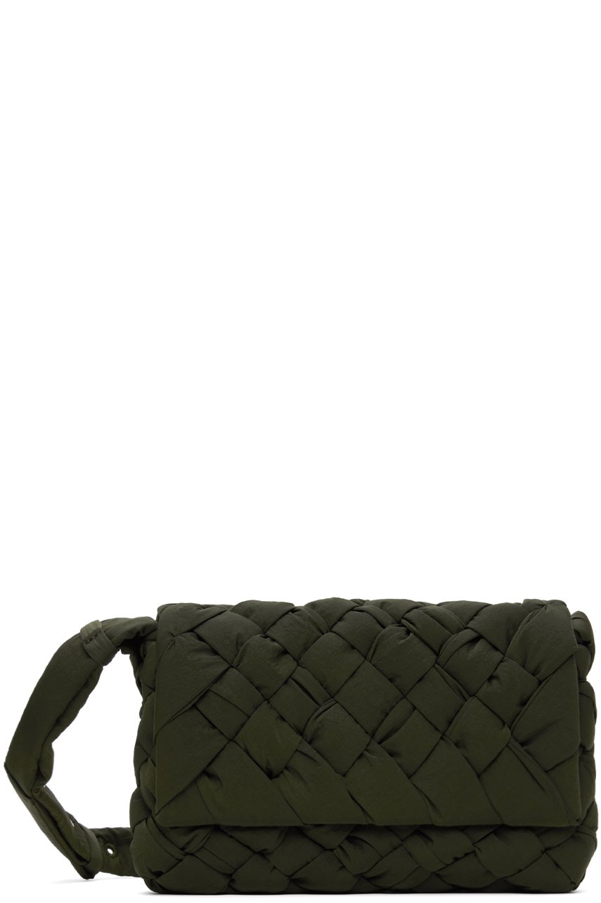 Bottega Veneta - 카키 스몰 럼플 메신저백