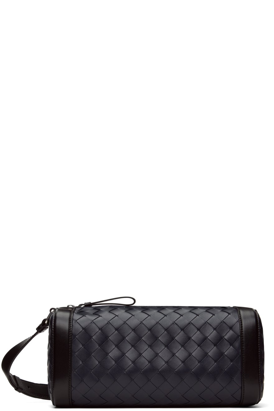Bottega Veneta - 네이비 & 블랙 브릭 인트레치아토 메신저백
