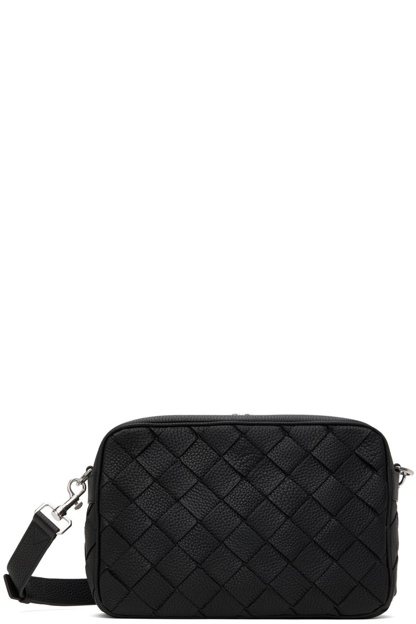 Bottega Veneta - 블랙 미디엄 인트레치아토 카메라백