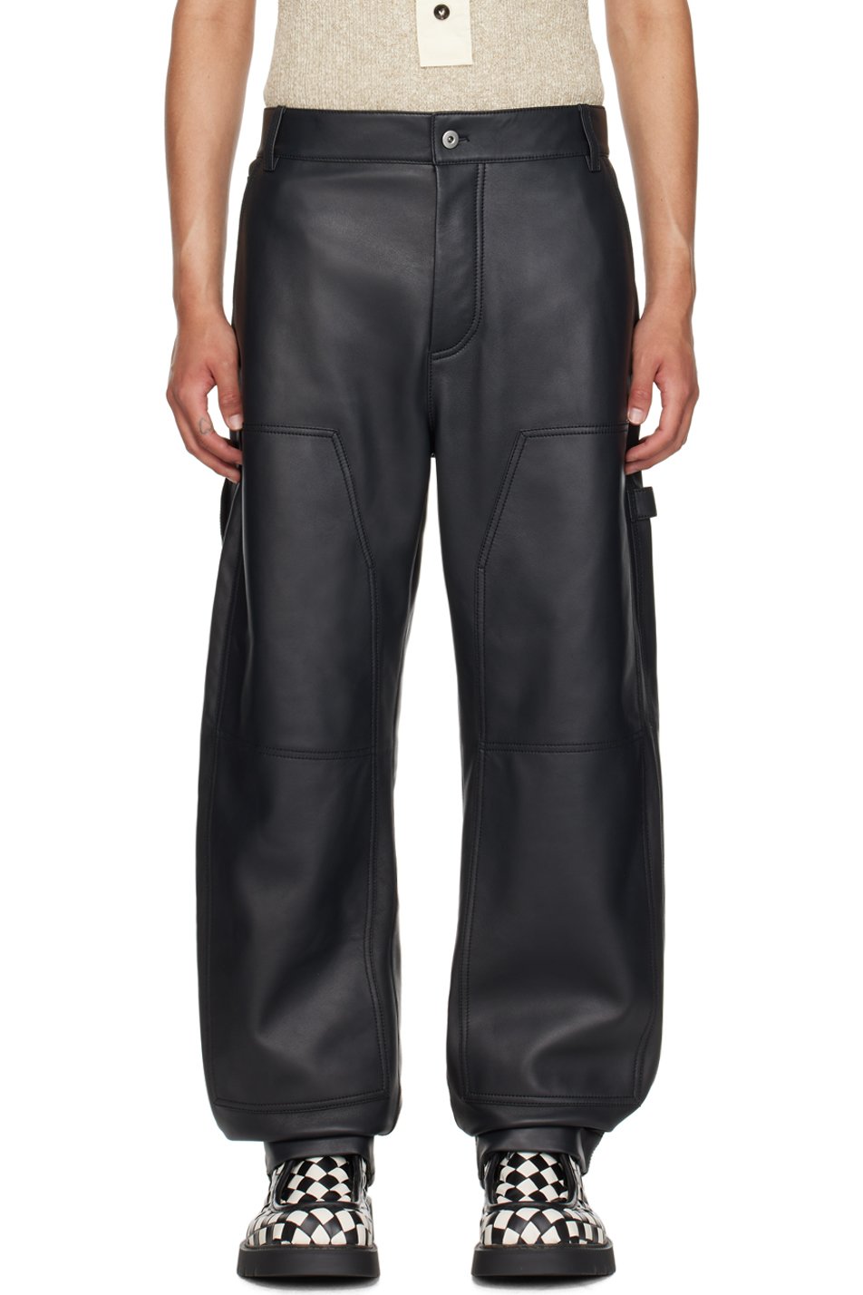 Bottega Veneta - Black Cargo Leather Pants