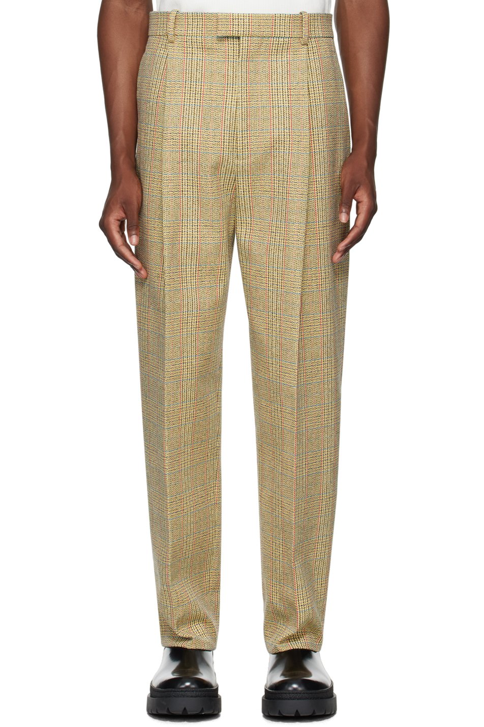 Bottega Veneta - Beige Distorted Prince Of Wales Trousers