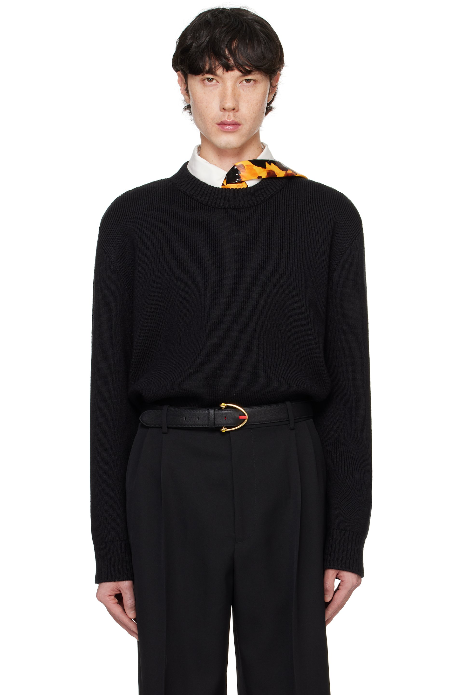 Bottega Veneta - Pull ajusté noir en laine