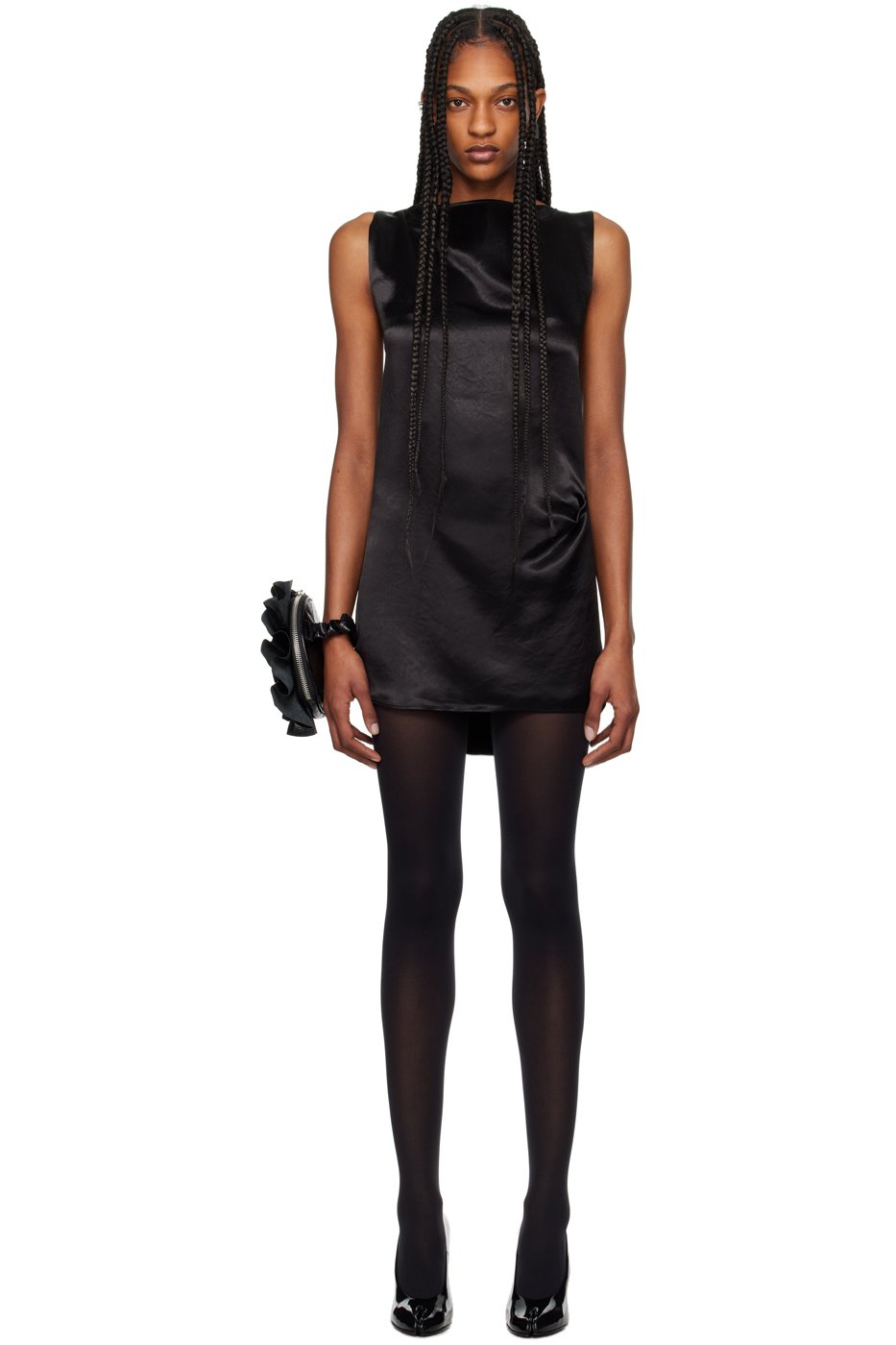 Jean Paul Gaultier - Robe courte noire en satin - Très Gaultier