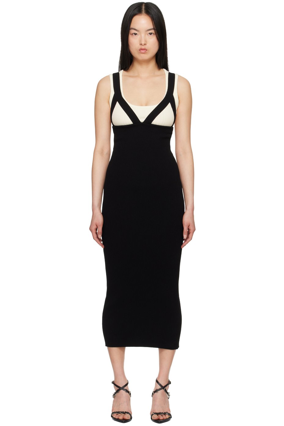 Jean Paul Gaultier - Robe longue Madone noir et blanc - Très Gaultier