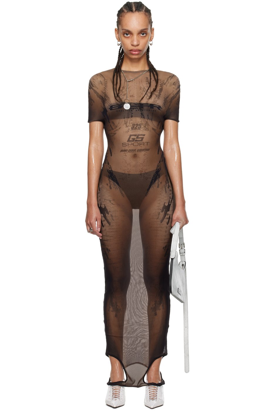 Jean Paul Gaultier - Robe longue 'GS Sport' brune édition Shayne Oliver