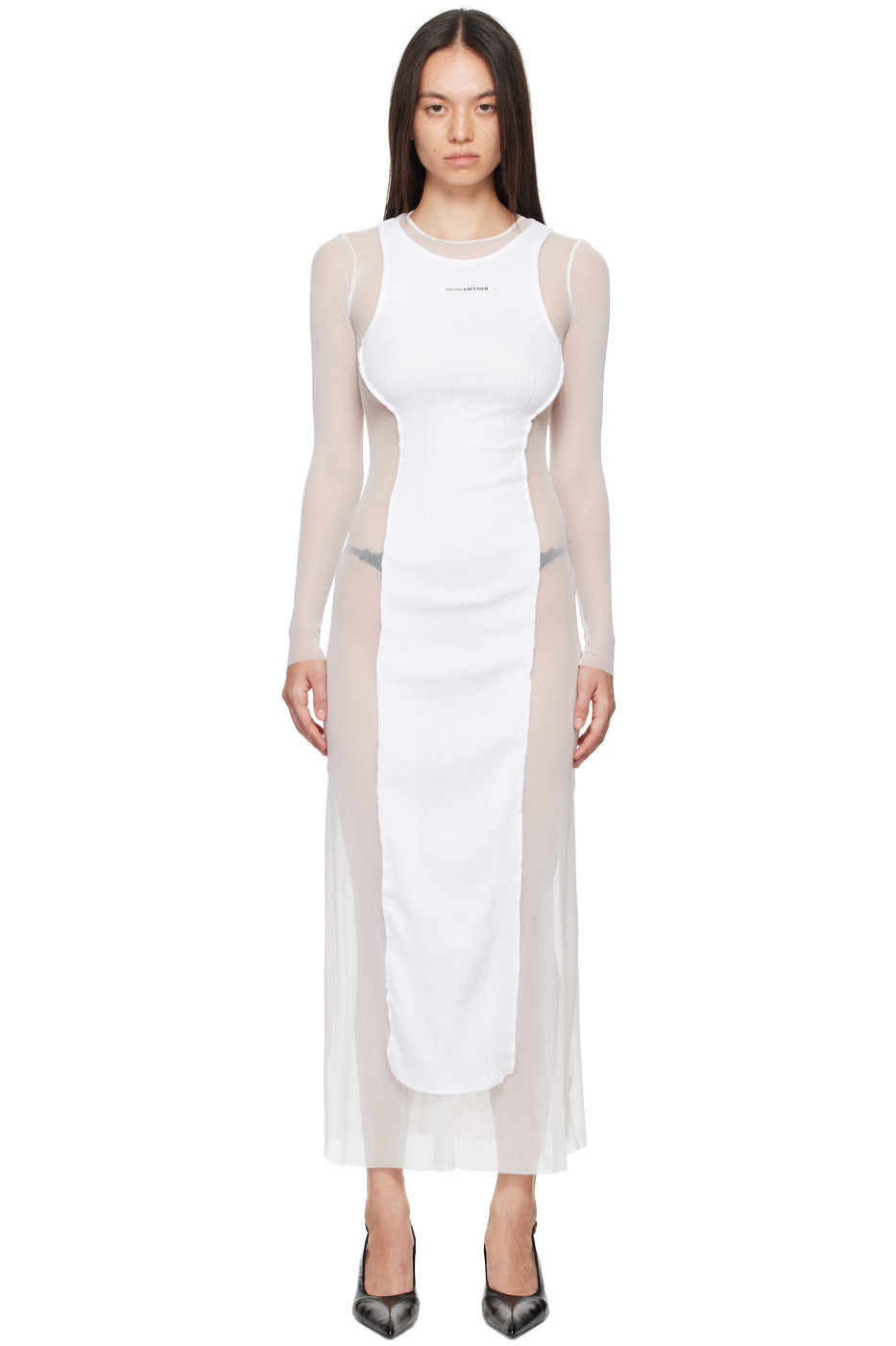 Jean Paul Gaultier - White 'The Long Petit Grand' Maxi Dress