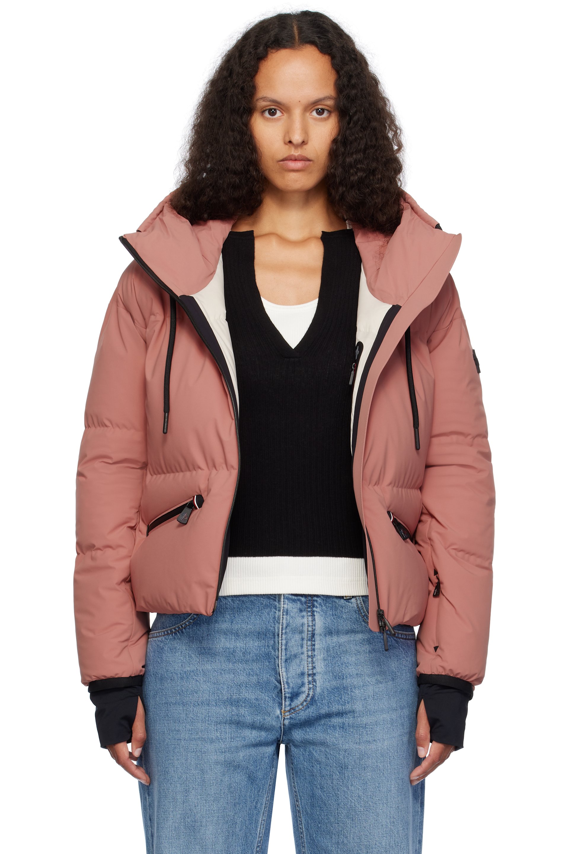 Moncler Grenoble - Blouson Allesaz rose rembourré en duvet