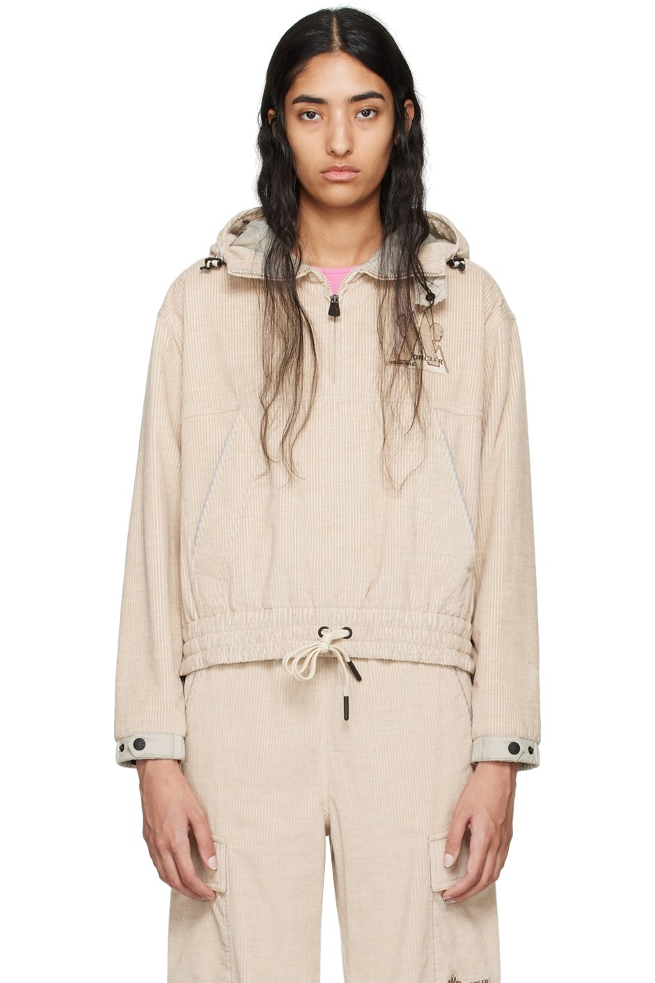 Moncler Grenoble - Blouson beige à demi-glissière
