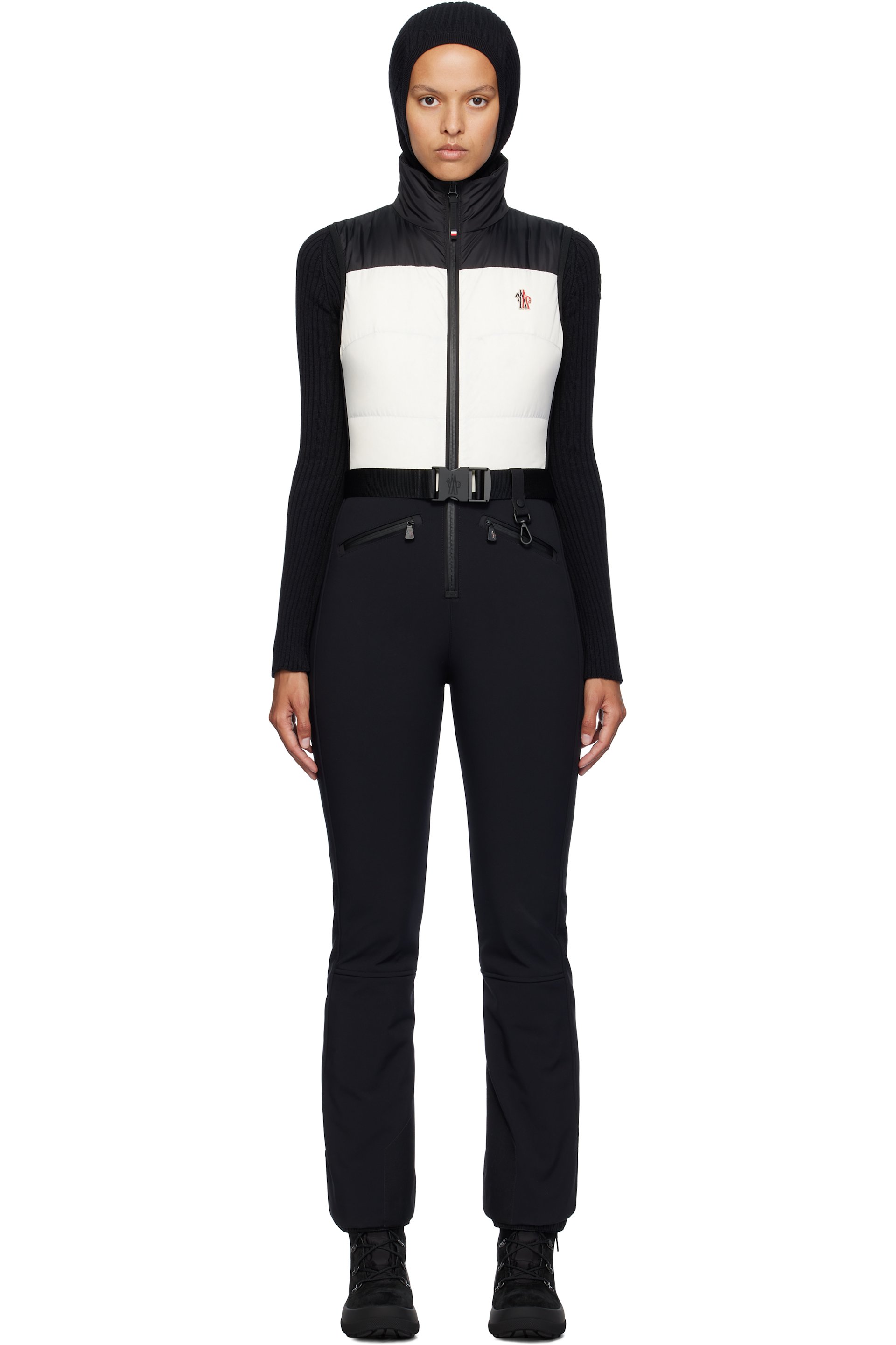 Moncler Grenoble - Black & White Ski Suit Down Jumpsuit