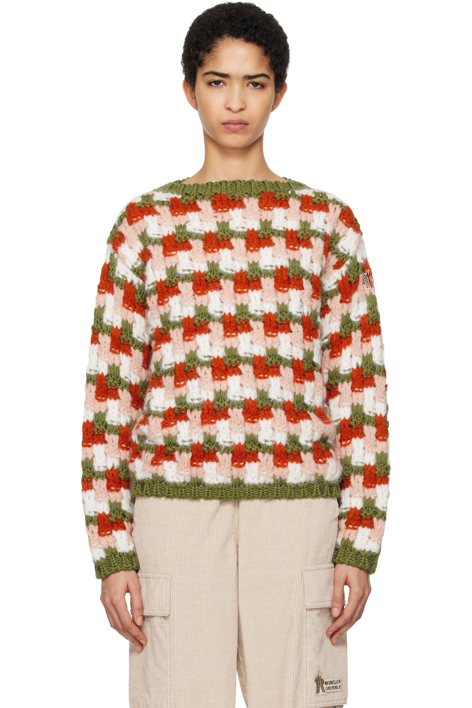 Moncler Grenoble - Pull multicolore en alpaga et laine