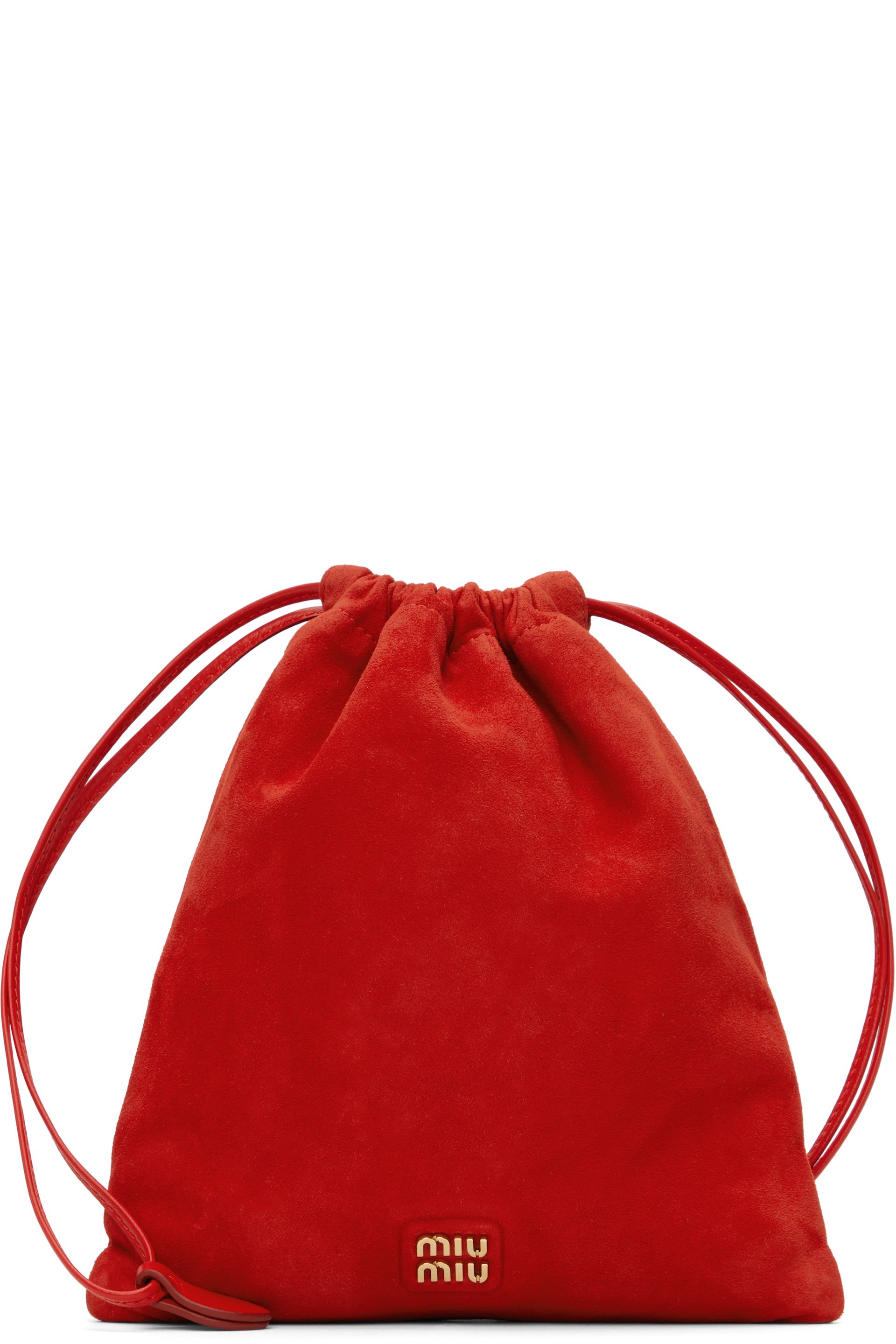 Miu Miu - Pochette à monnaie rouge en suède