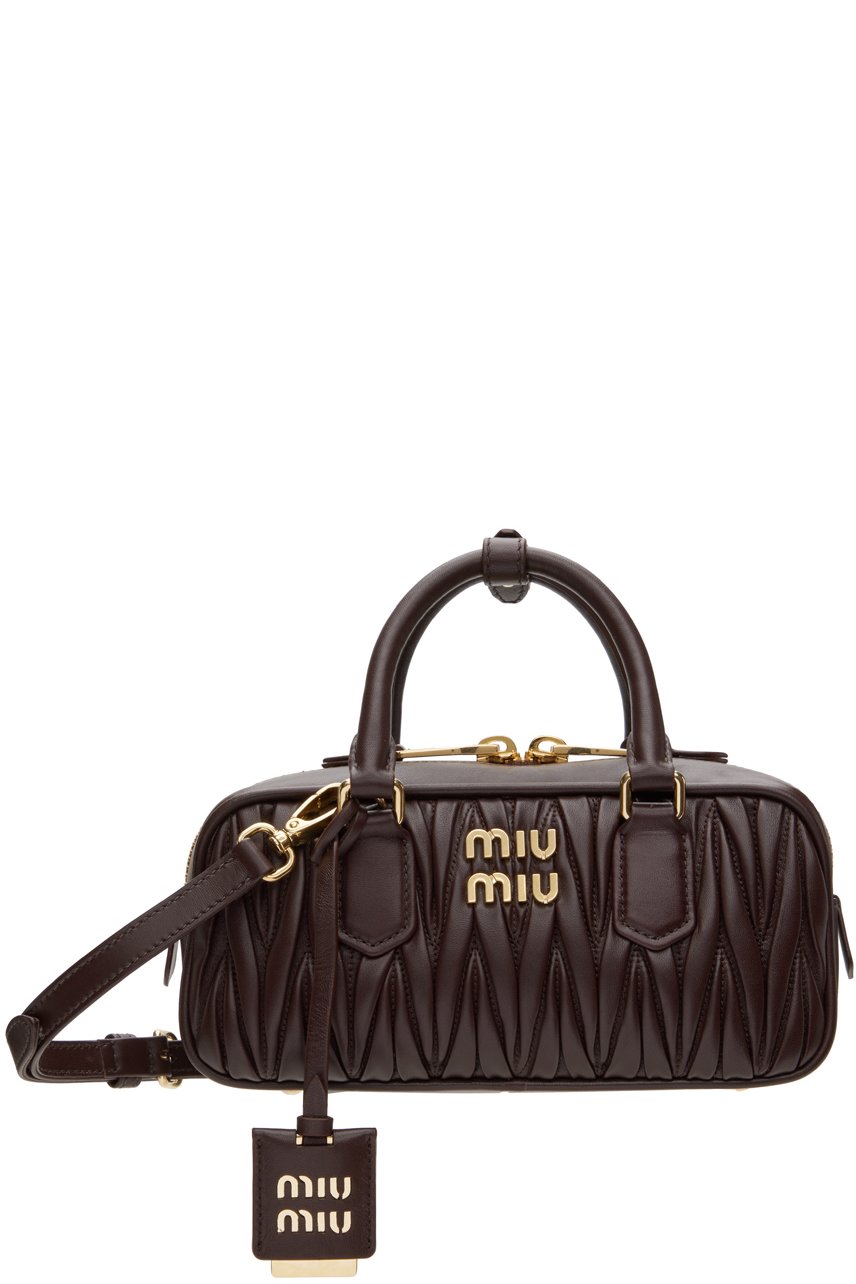 Miu Miu - Sac Arcadie brun en matelassé