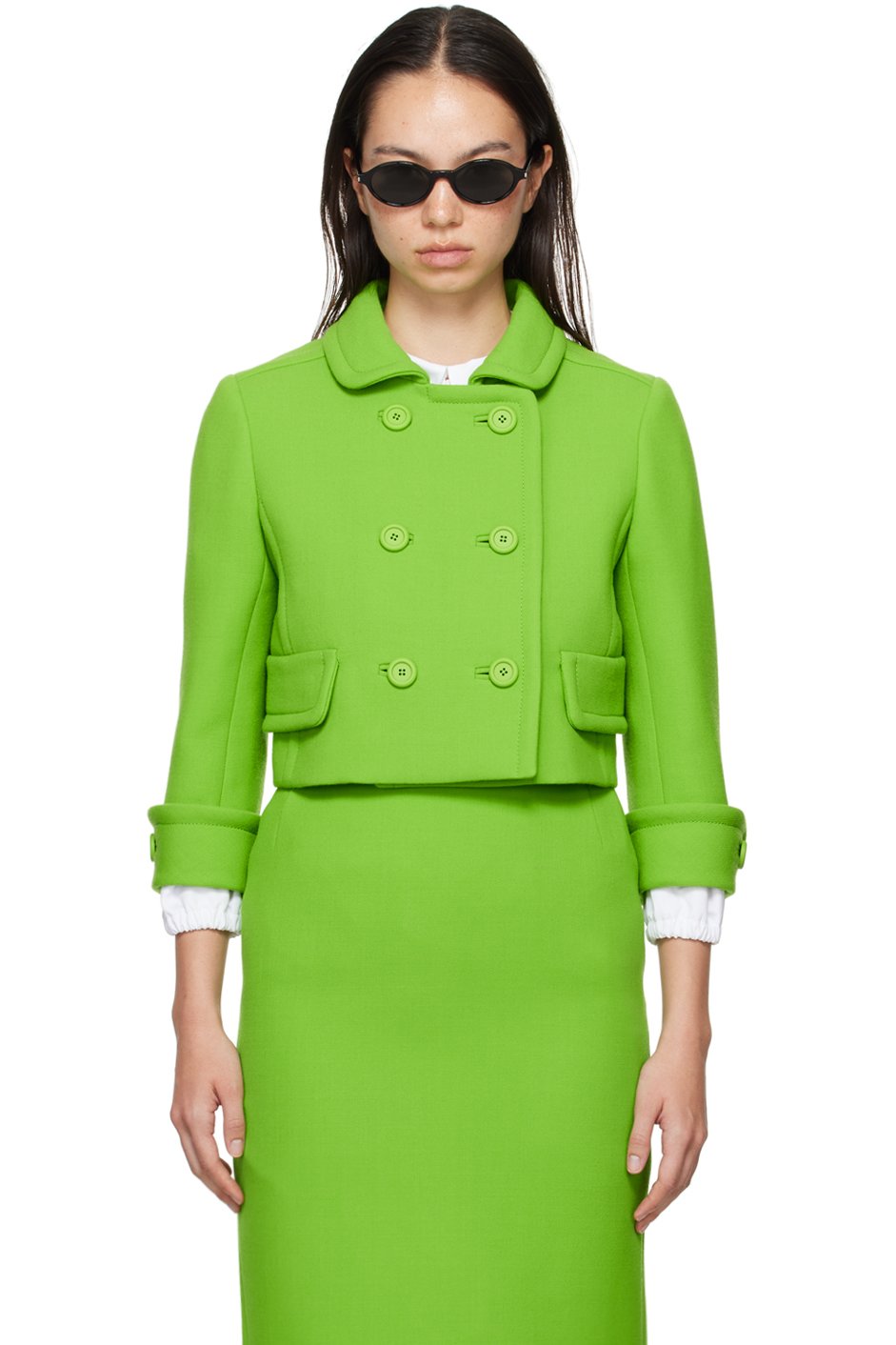 Miu Miu - Blouson vert à double boutonnage