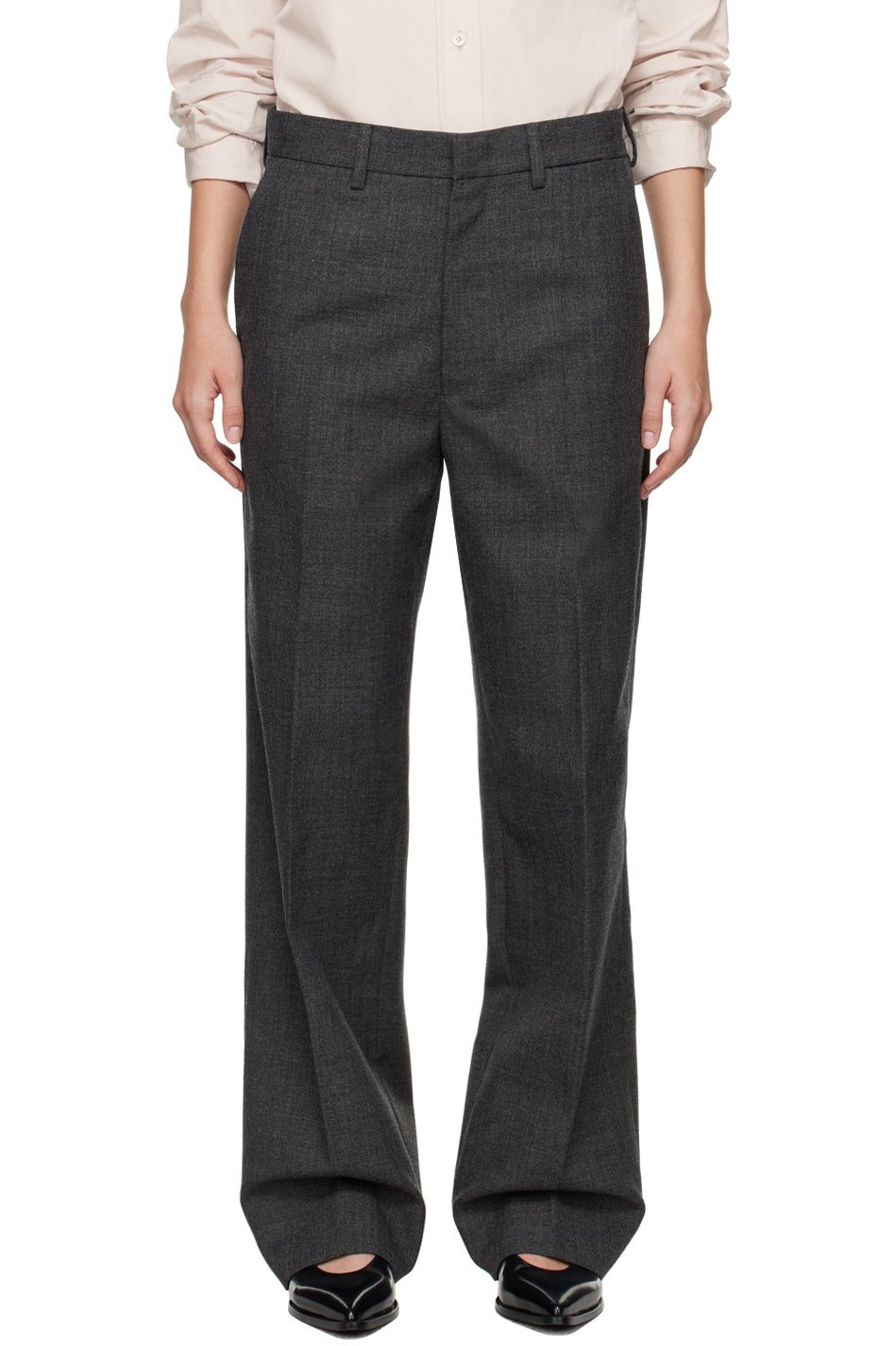 Miu Miu - Pantalon gris en grisaille