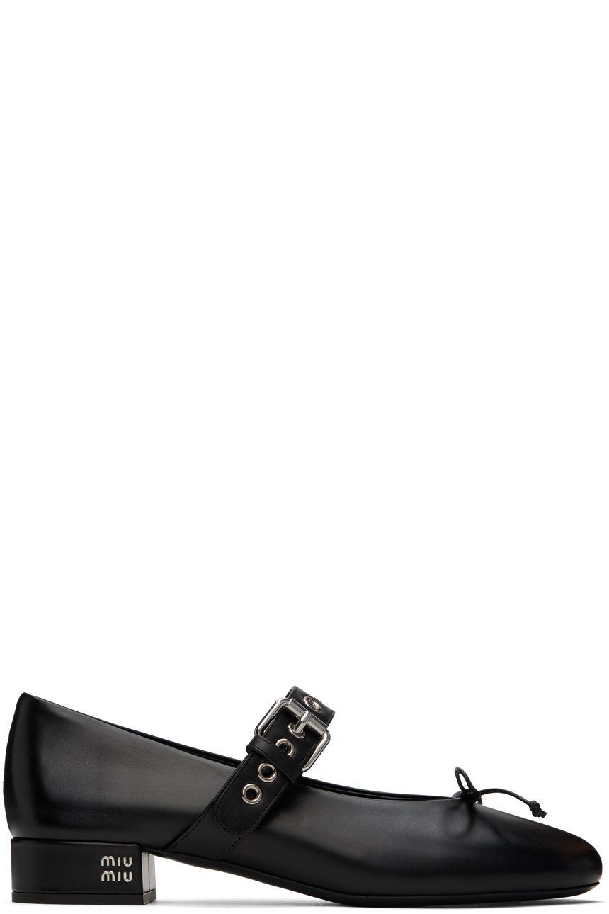 Miu Miu - Chaussures Charles IX à talon bottier noires