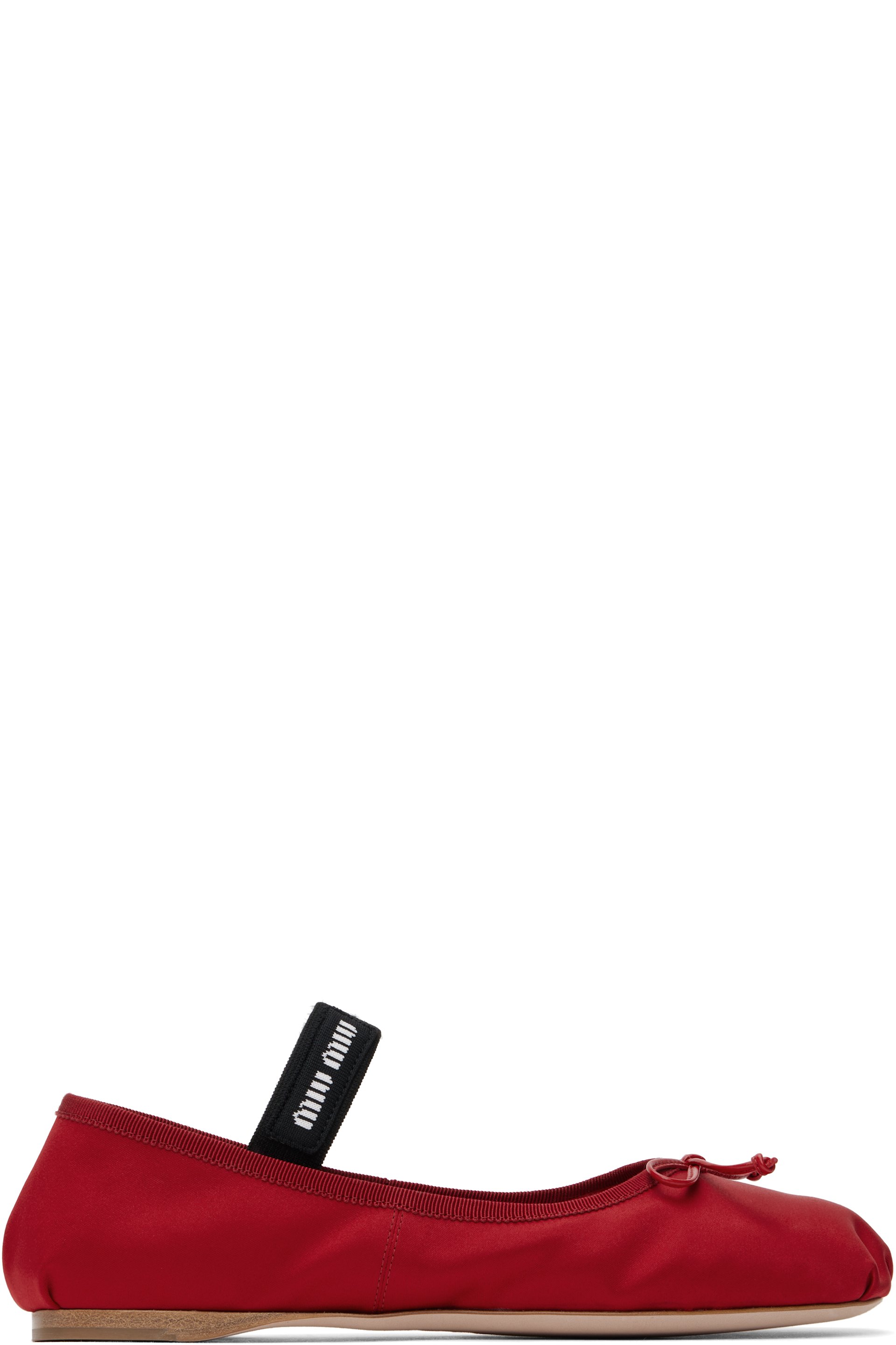 Miu Miu - Ballerines rouges en satin