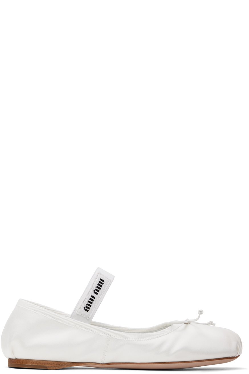 Miu Miu - Ballerines blanches en satin