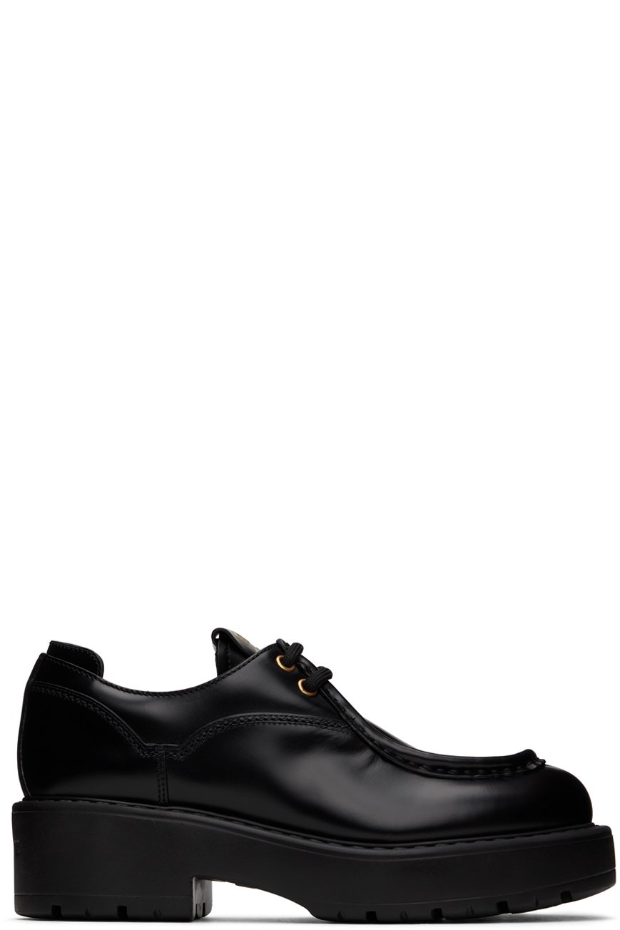 Miu Miu - Derbys noirs en cuir à laçage