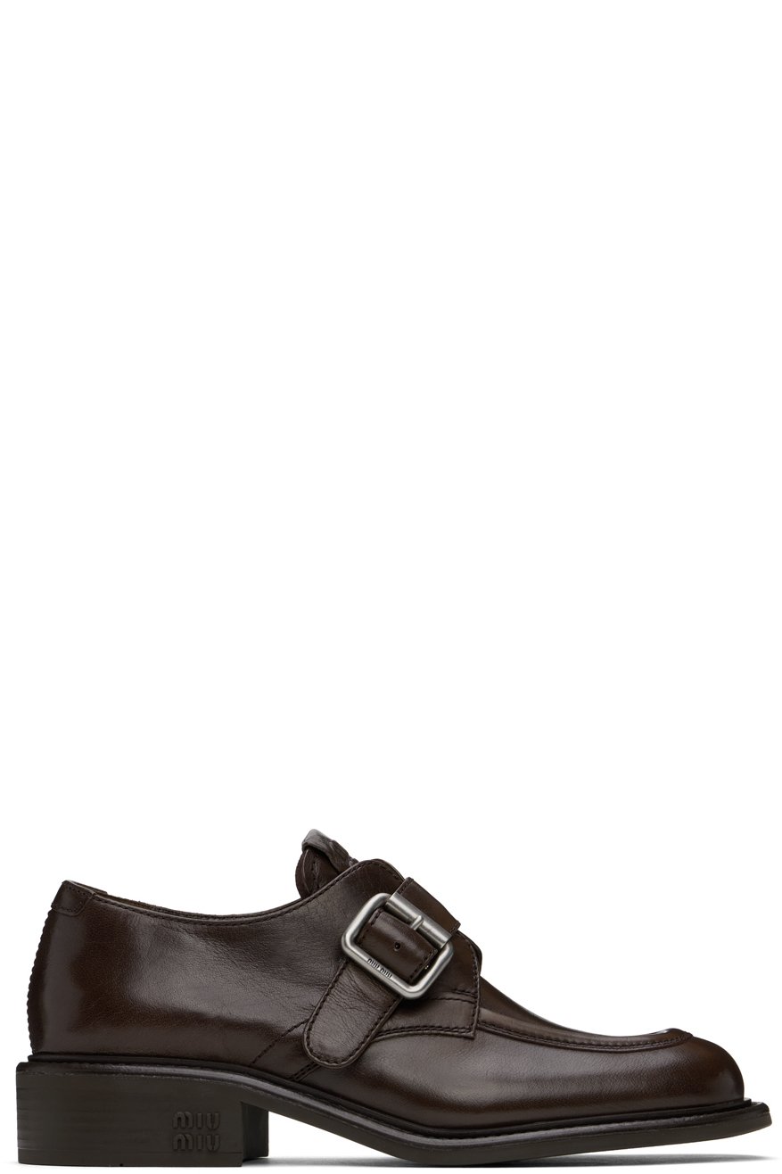 Miu Miu - Brogues brunes en cuir