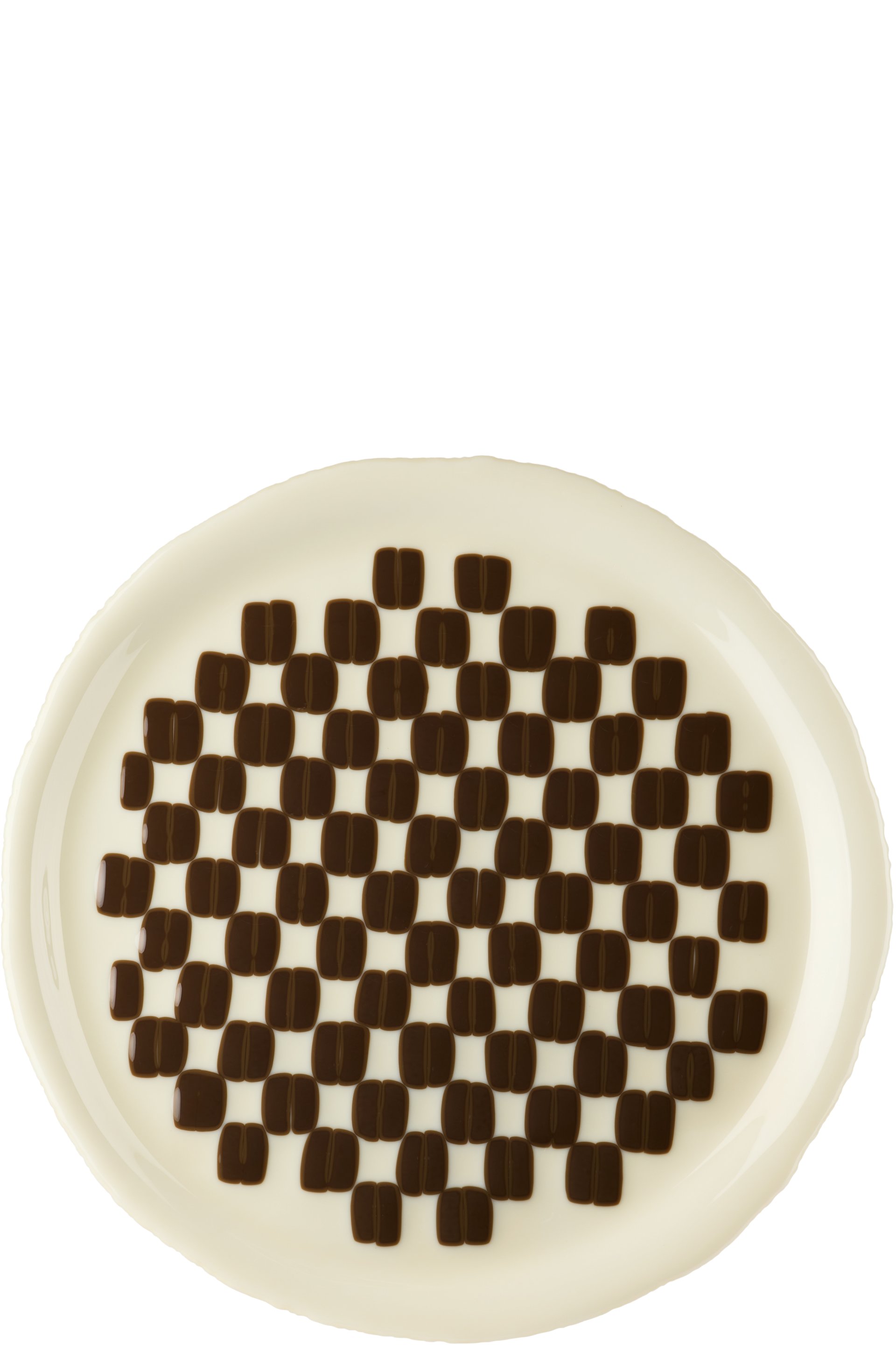 Los Objetos Decorativos - Beige & Brown Rounded Tray