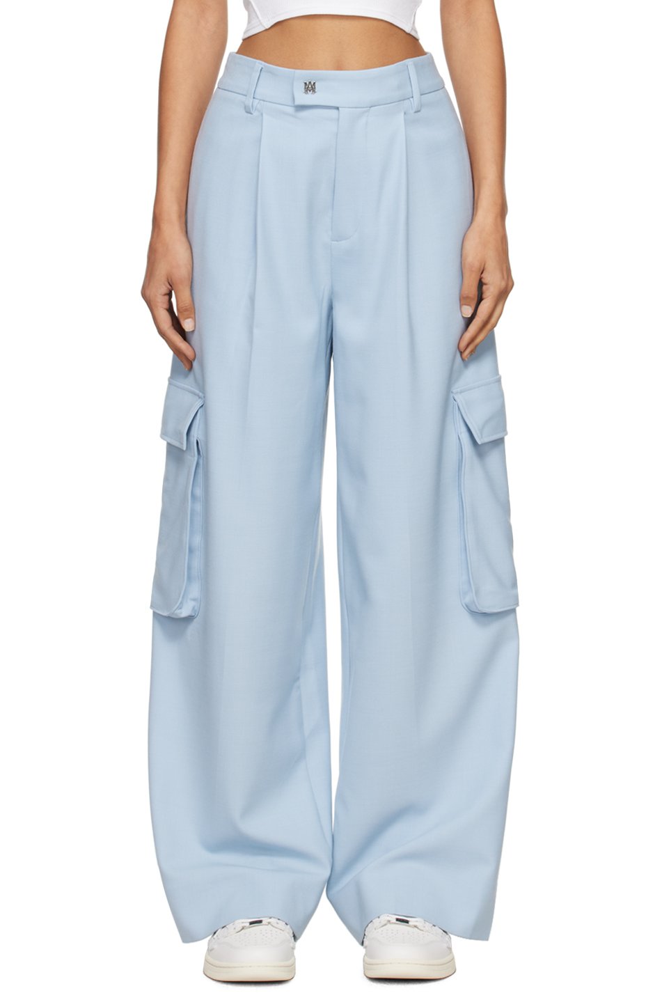 AMIRI - Pantalon ample bleu à plis