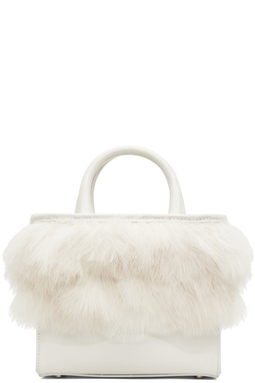 Blumarine - Sac blanc à garniture à plumes