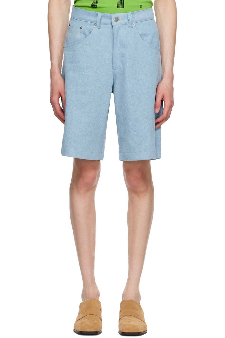 Theophilio - Short bleu en denim exclusif à SSENSE