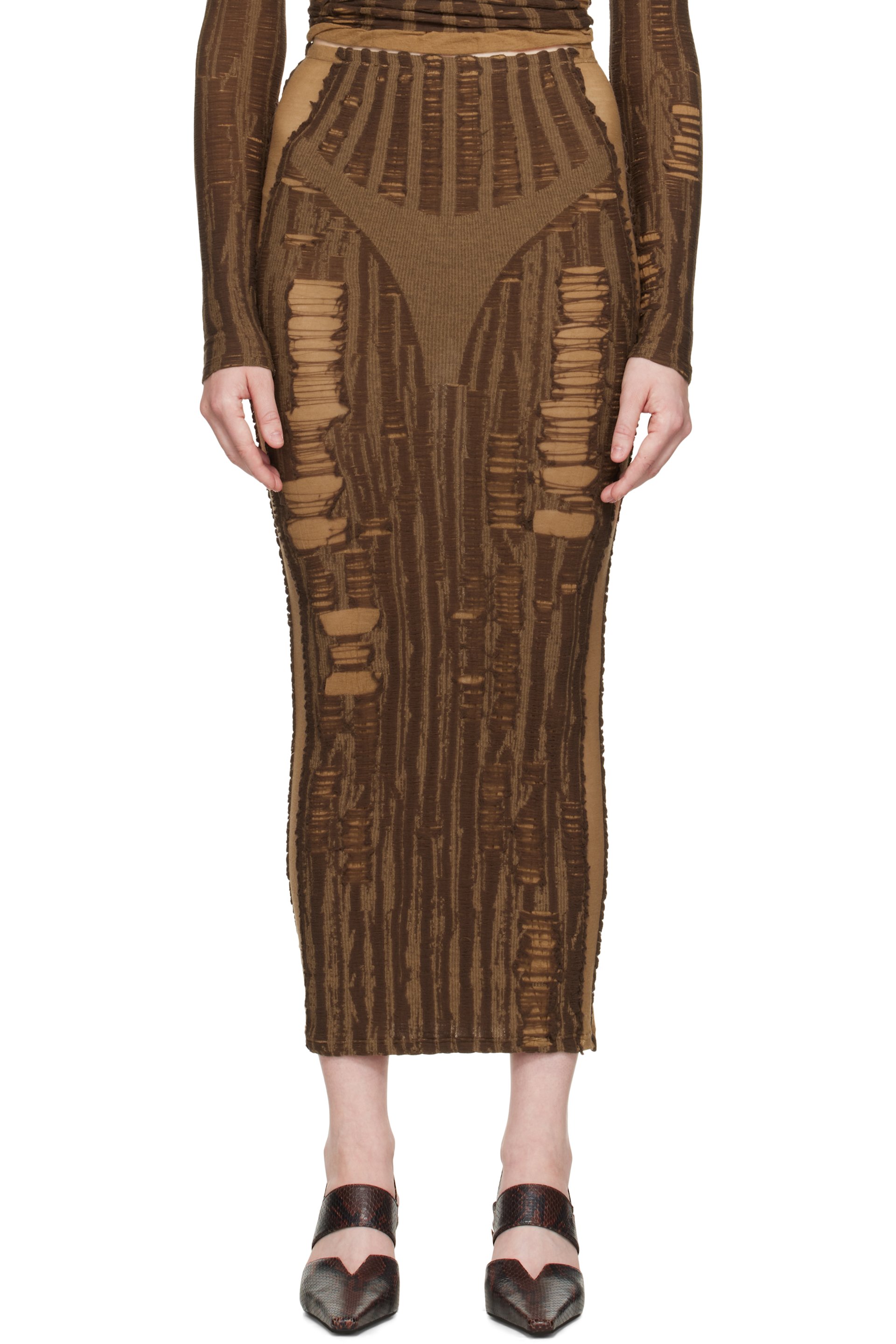 Diesel - Jupe midi Calina brune