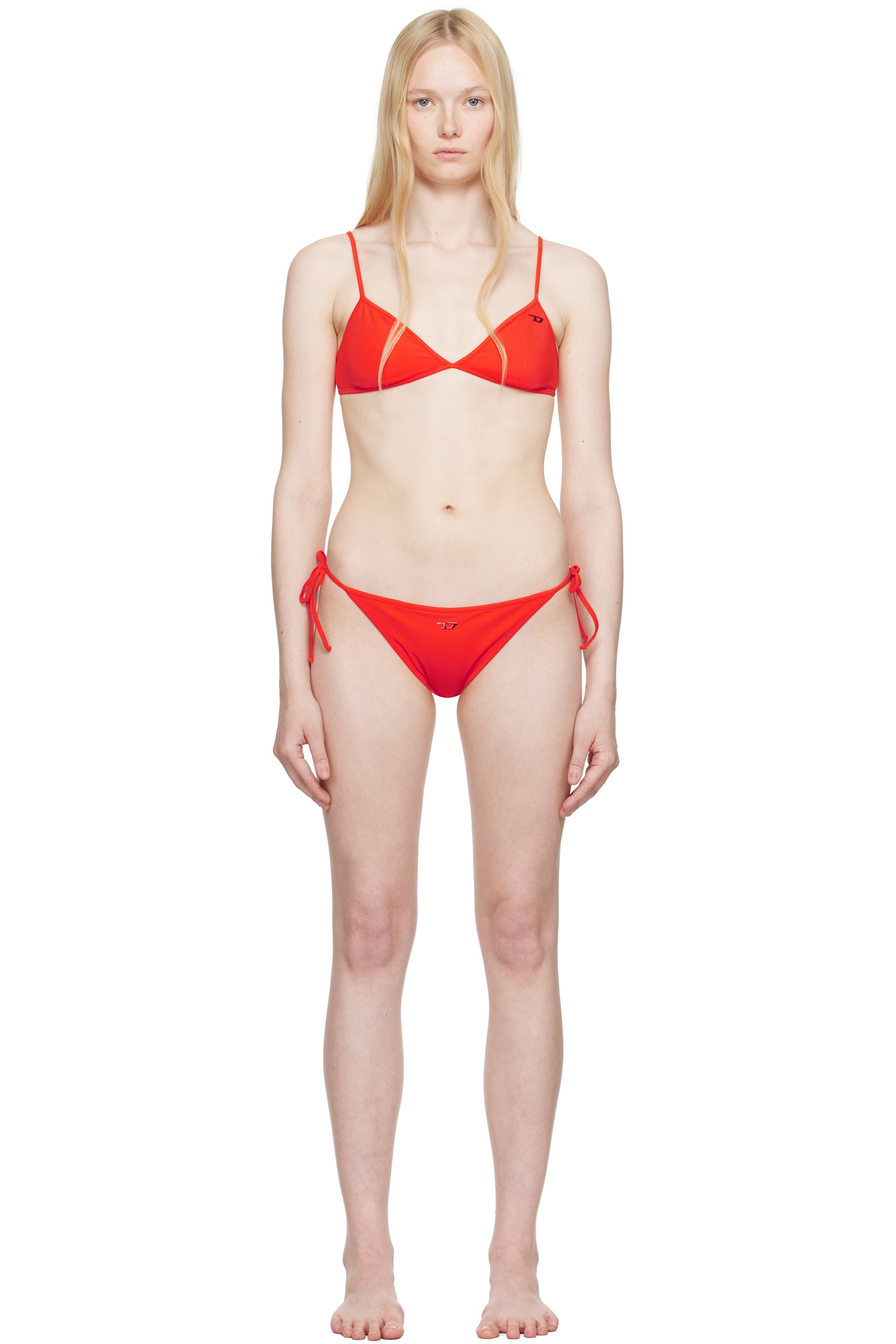Diesel - Haut de bikini Cloud-Pop & culotte de bikini Elsa-Pop rouges à ferrure à logo