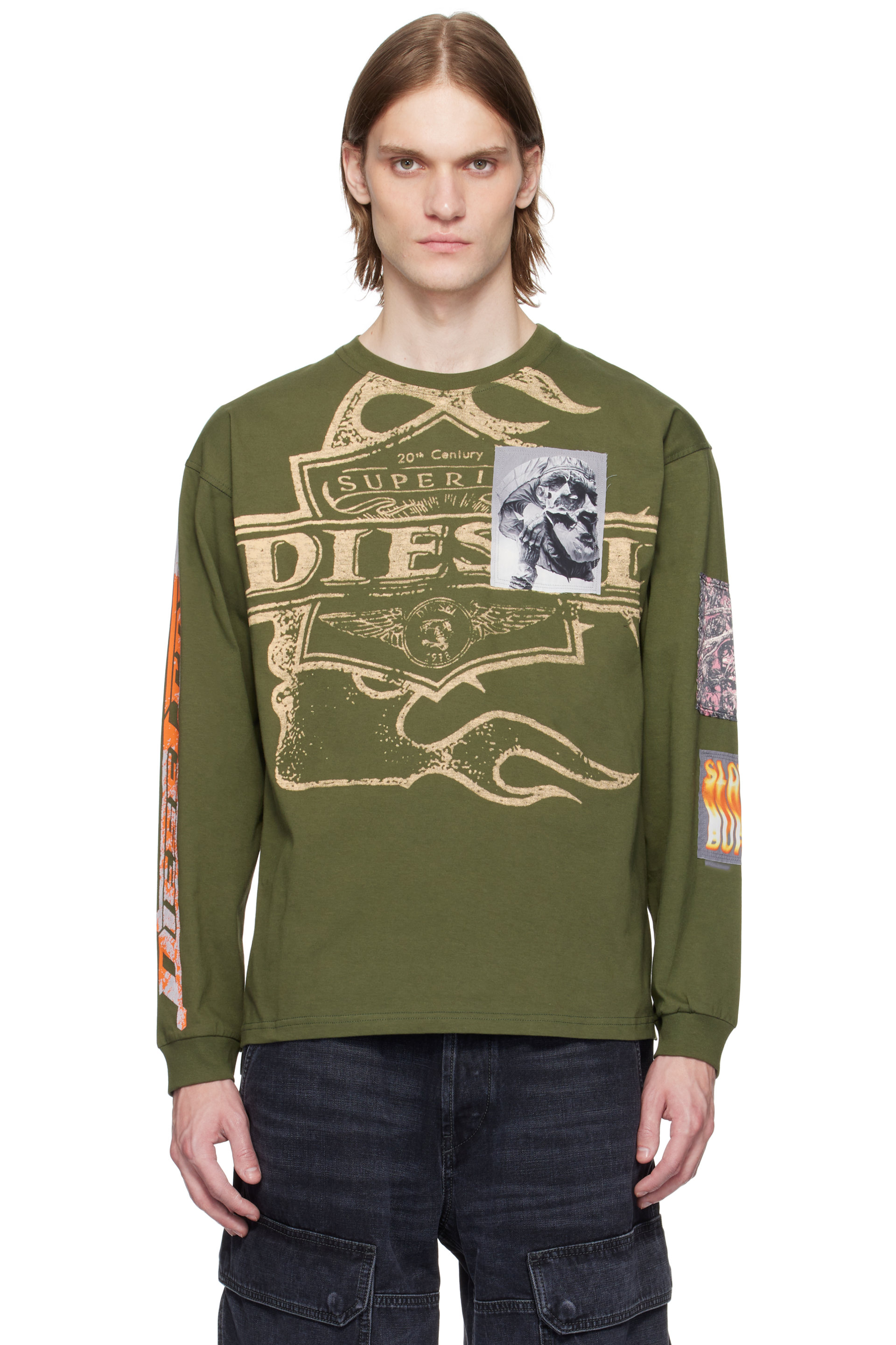 Diesel - Green T-Boxt-Ls-Slits-R5 T-shirt