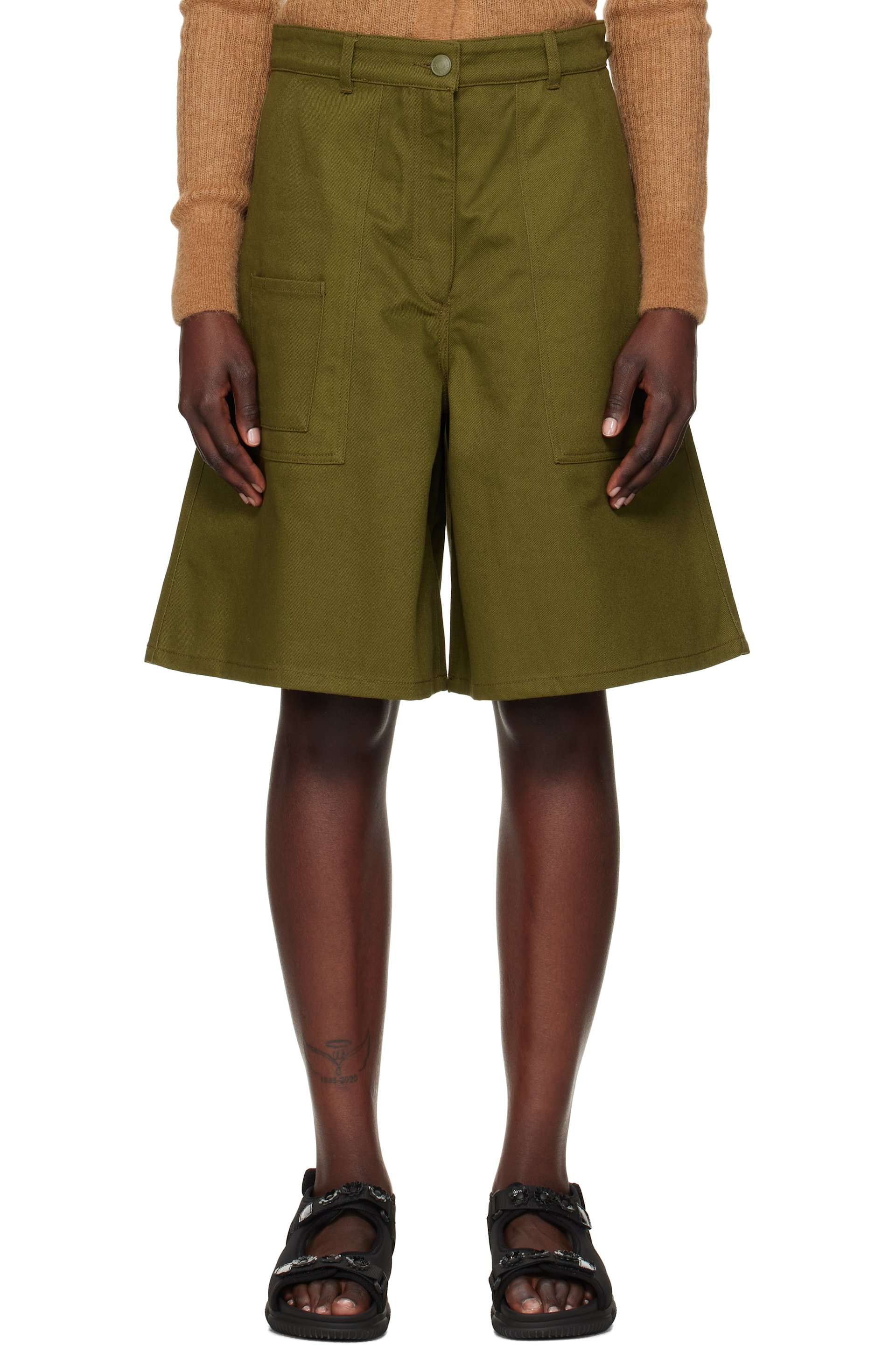 Cecilie Bahnsen - Short Annika vert en denim
