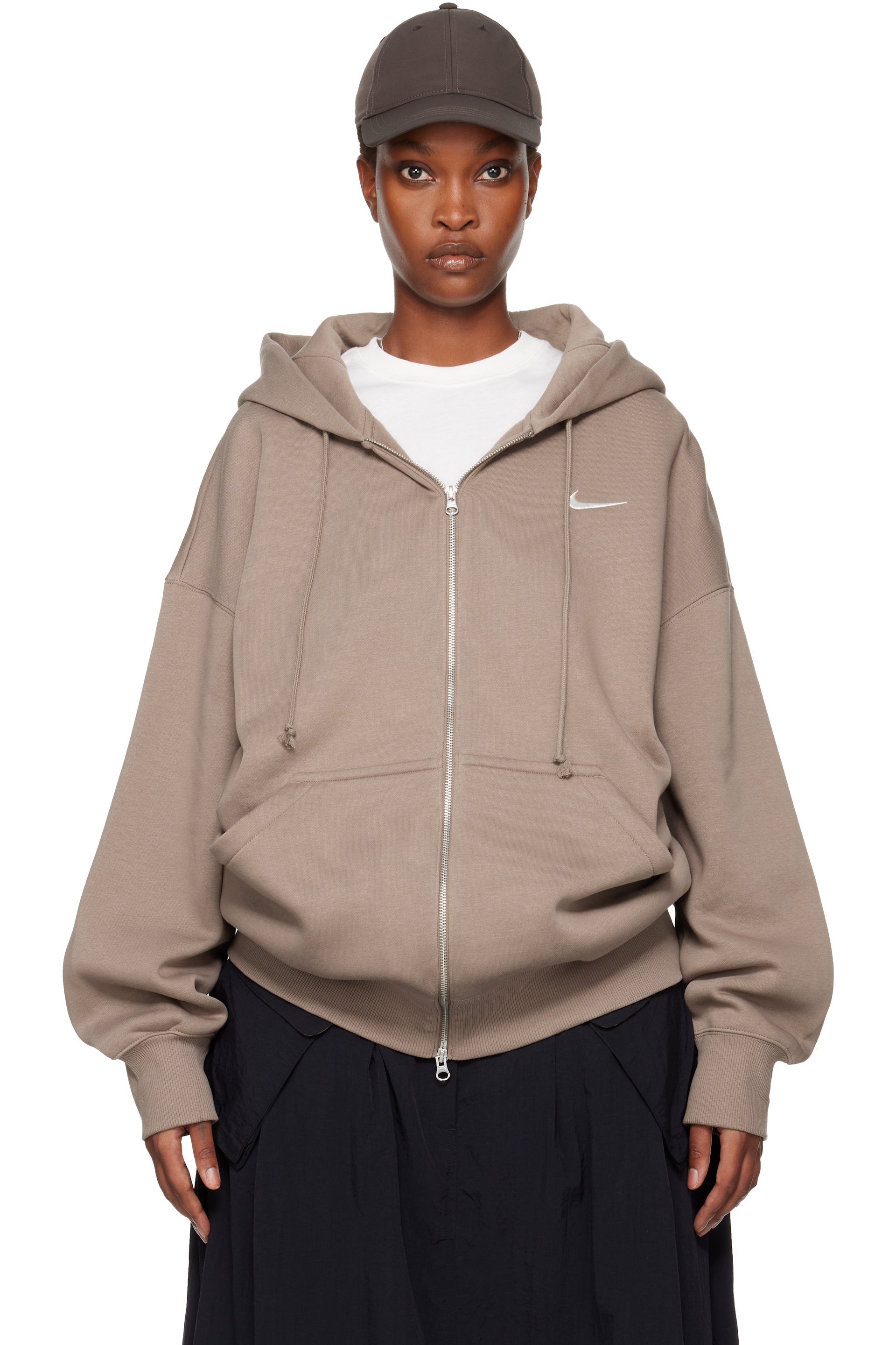 Nike - Pull à capuche de sport taupe en molleton - Phoenix