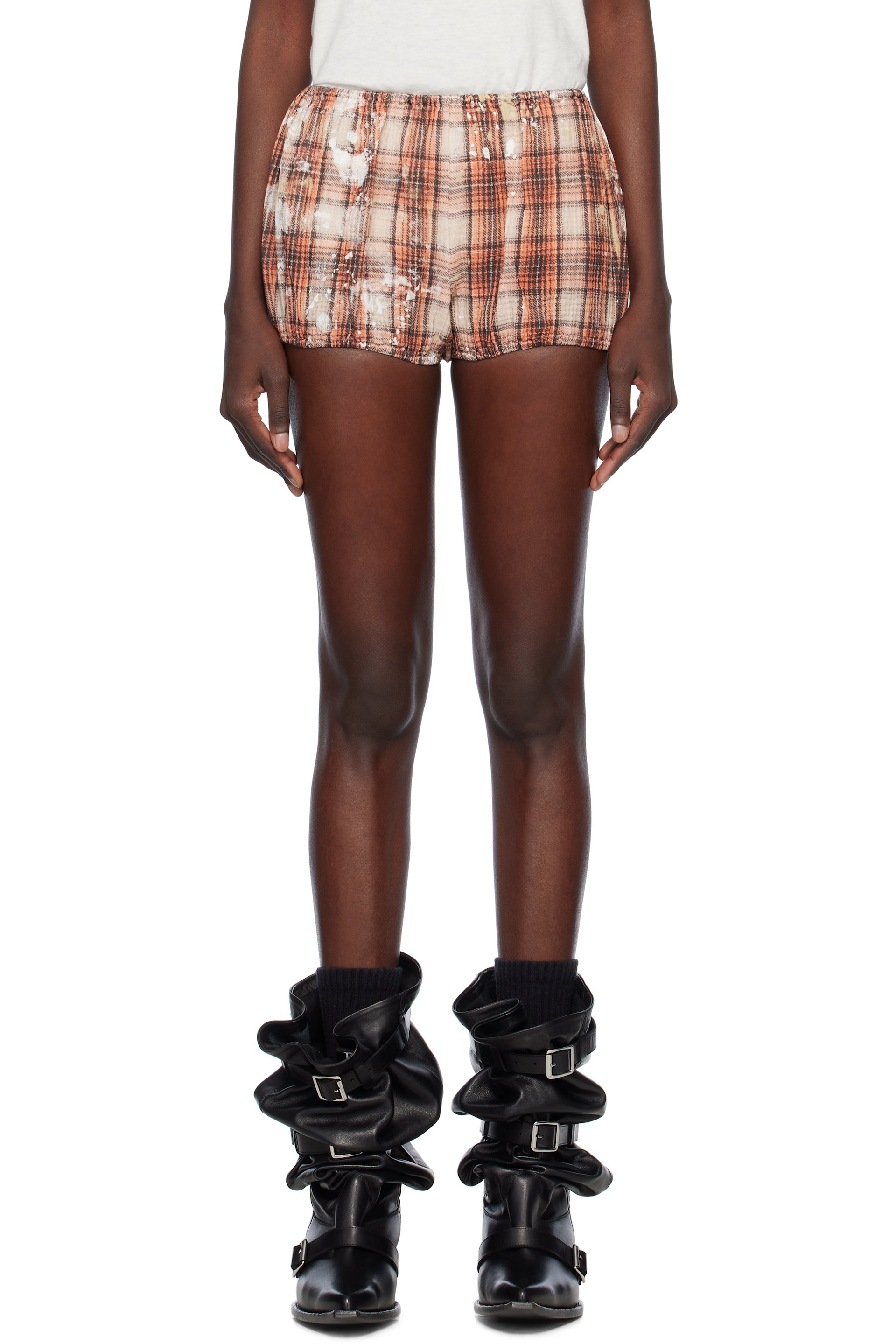 R13 - Short bouffant orange