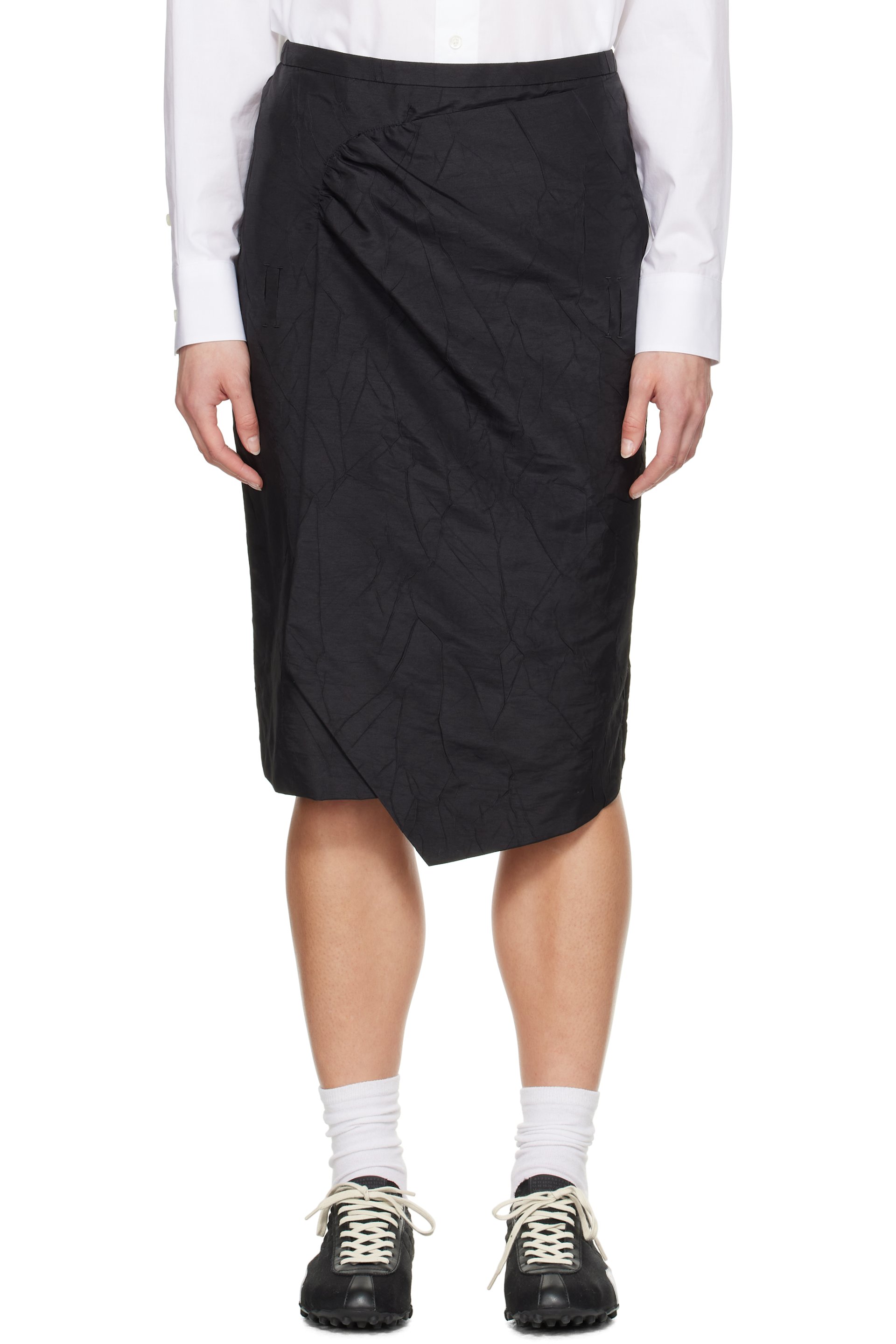 ADER error - Black Medium Midi Skirt