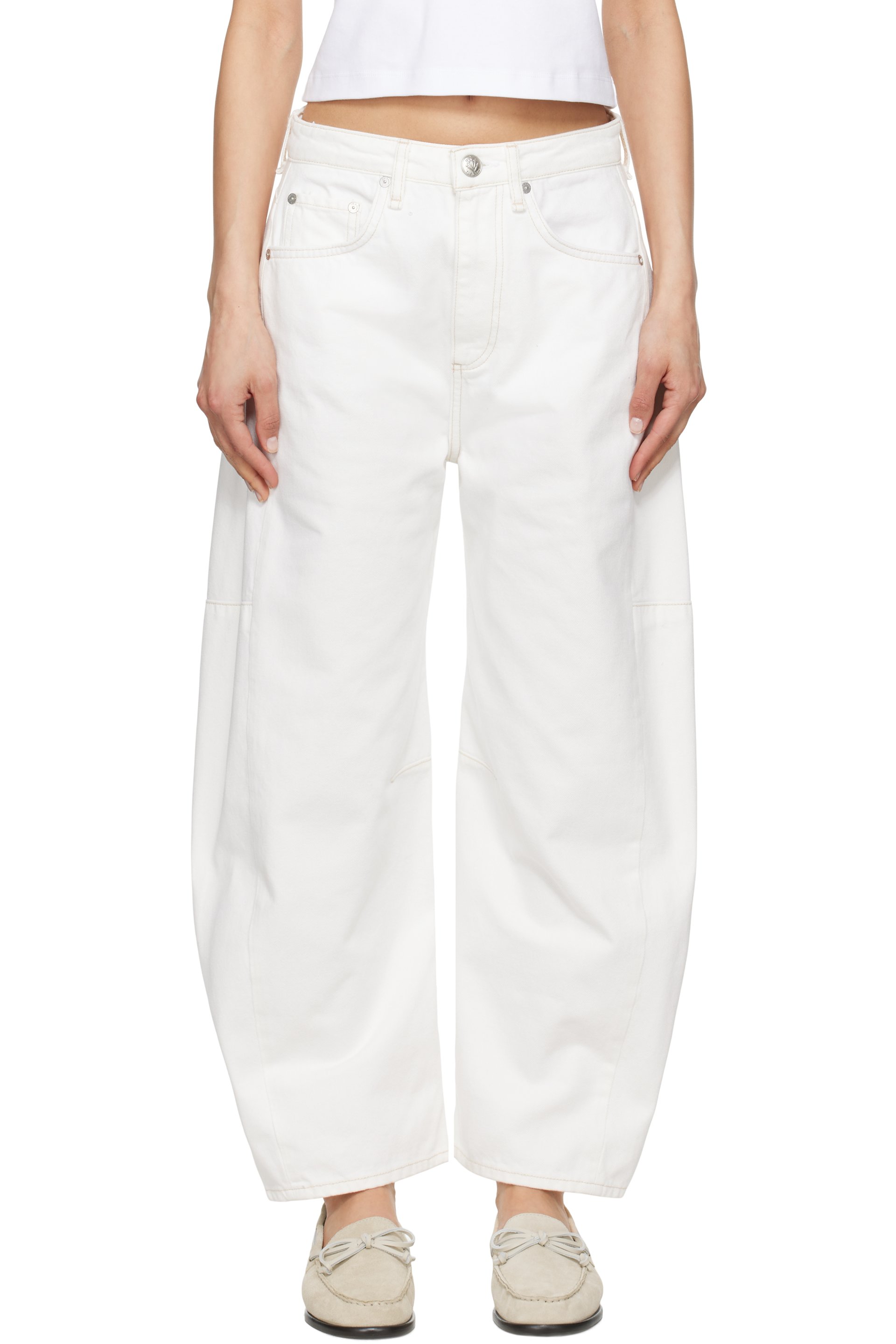 rag & bone - Jean ample et incurvé Charlie blanc à jambes écourtées