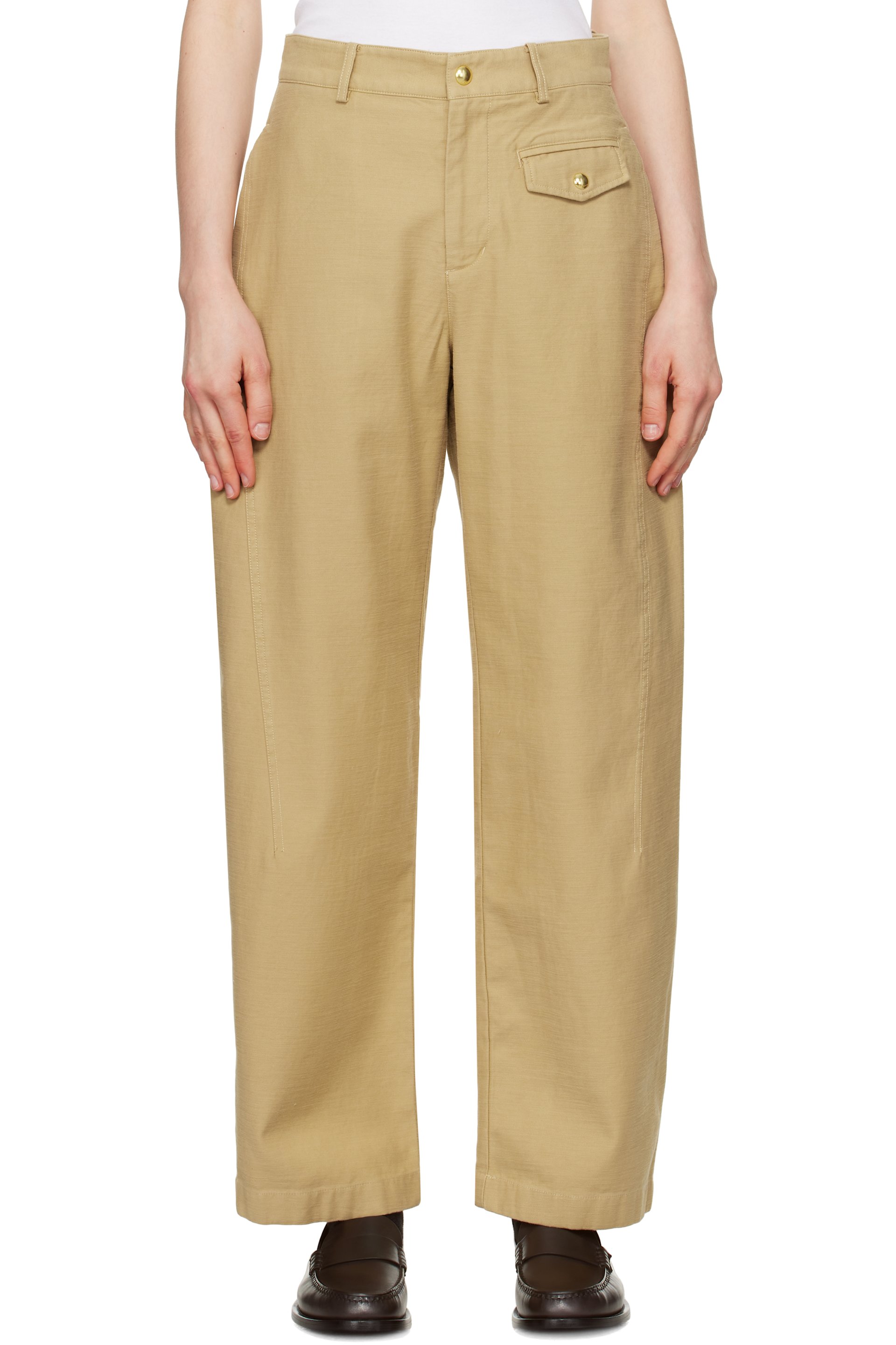rag & bone - Beige Renata Cotton Twill Utility Trousers