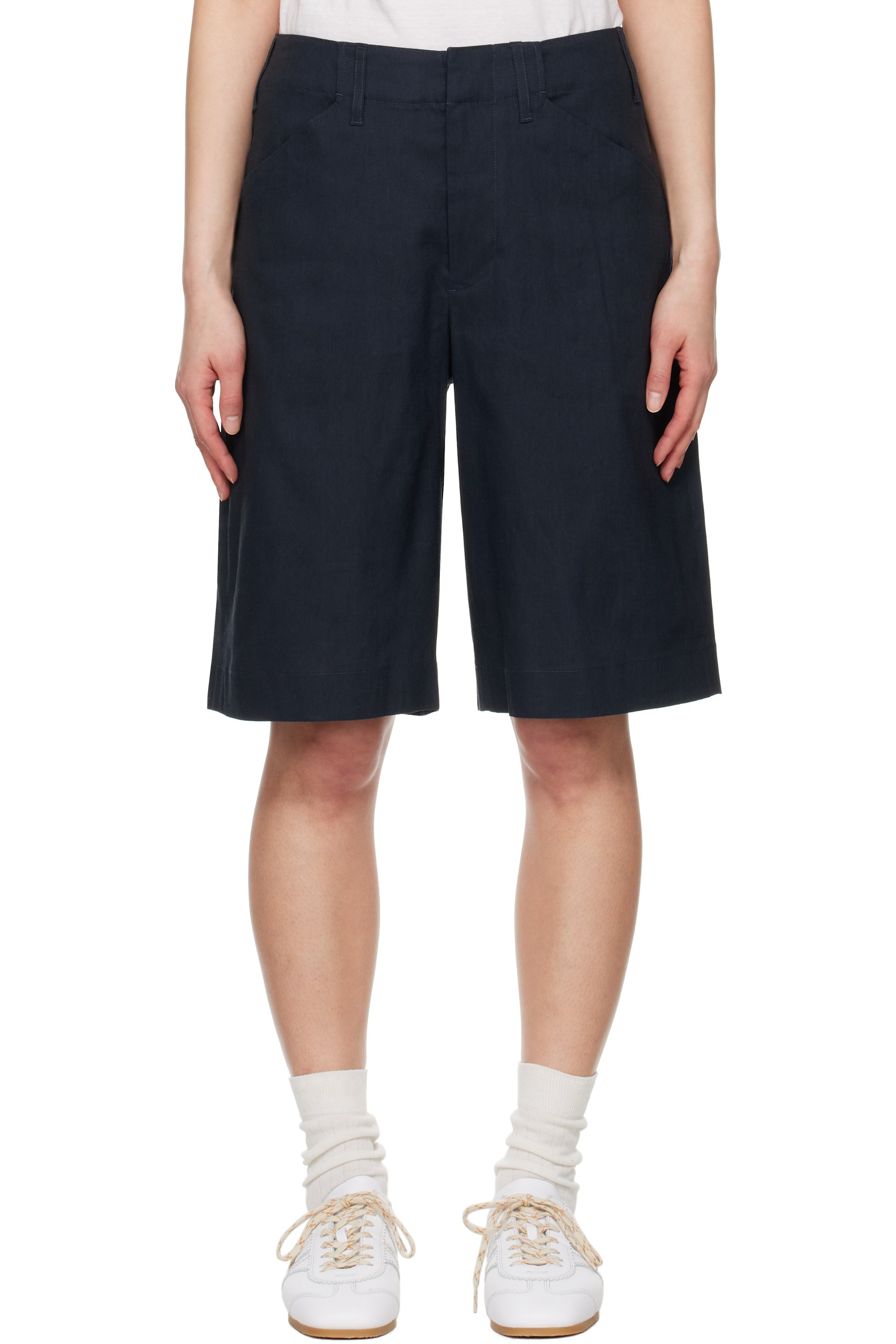 rag & bone - Navy Banks Linen-Blend Shorts