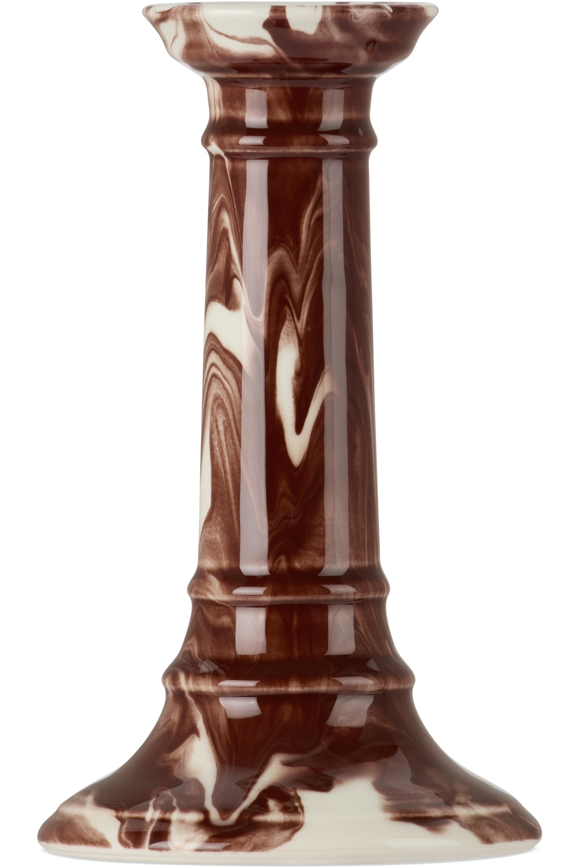 The Conran Shop - Burgundy & Off-White Wardour Candle Holder