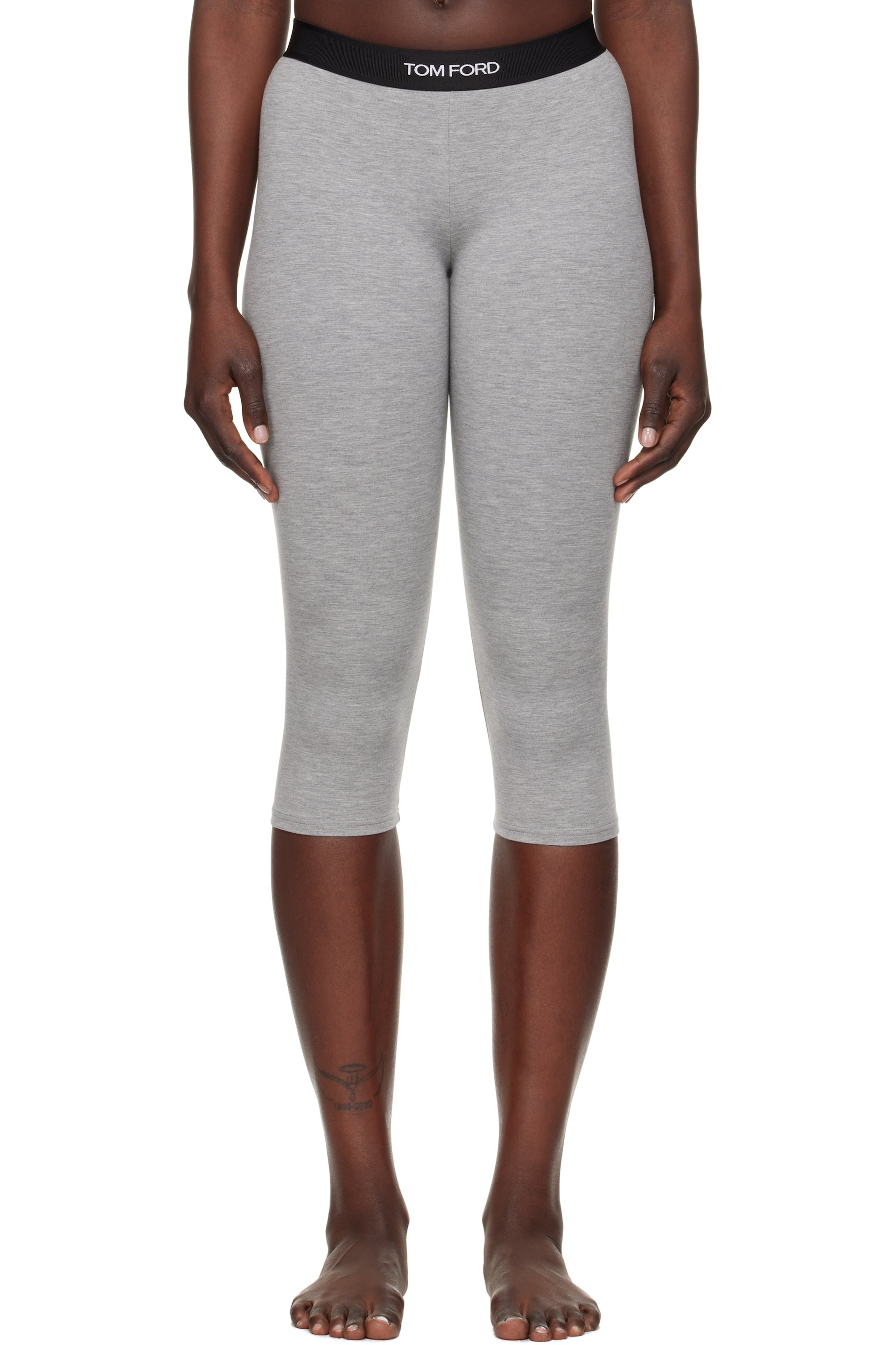 TOM FORD - Legging de yoga court gris en modal