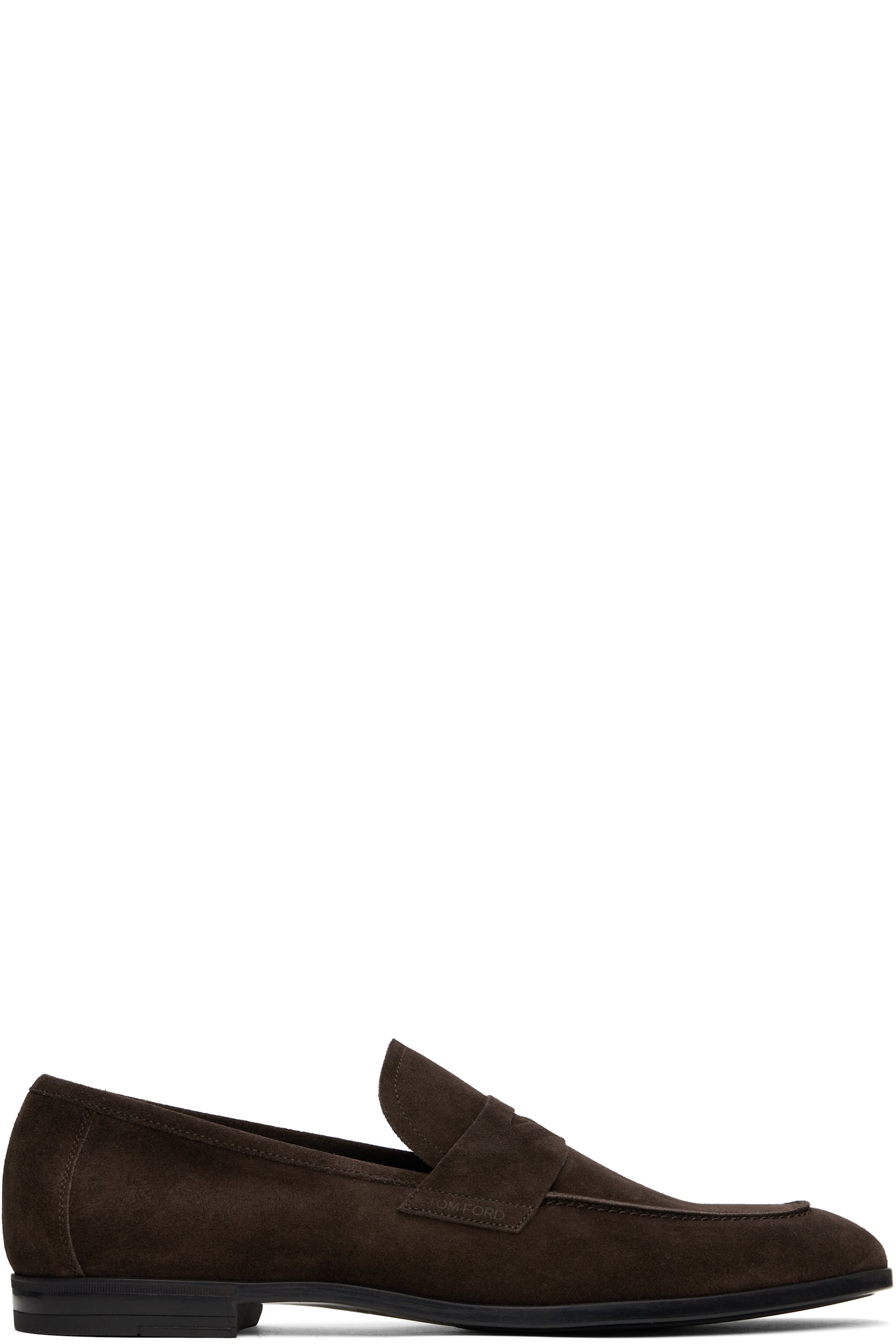 TOM FORD - Brown Suede Sean Twisted Band Loafers
