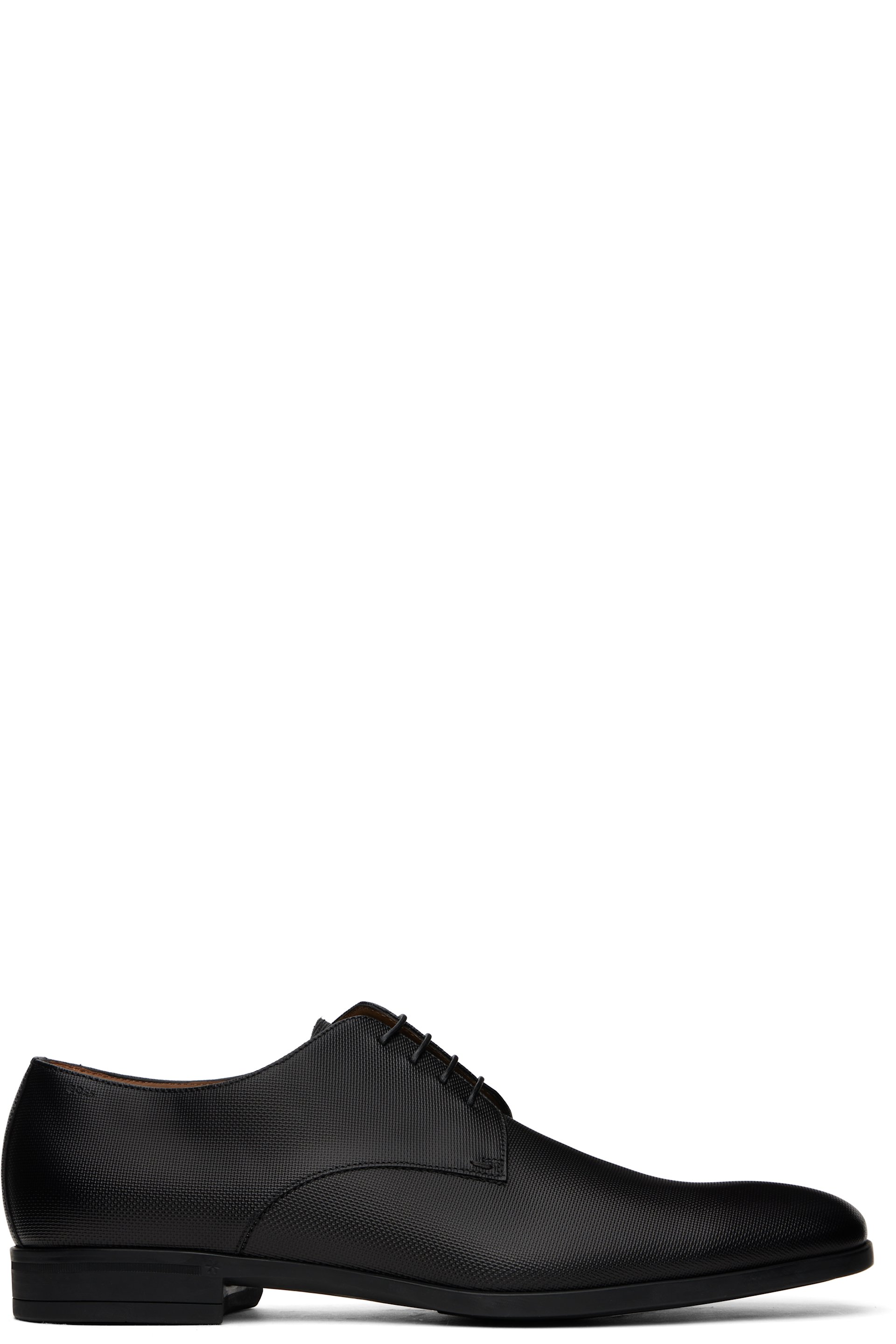 BOSS - Black Structured Leather Derbys