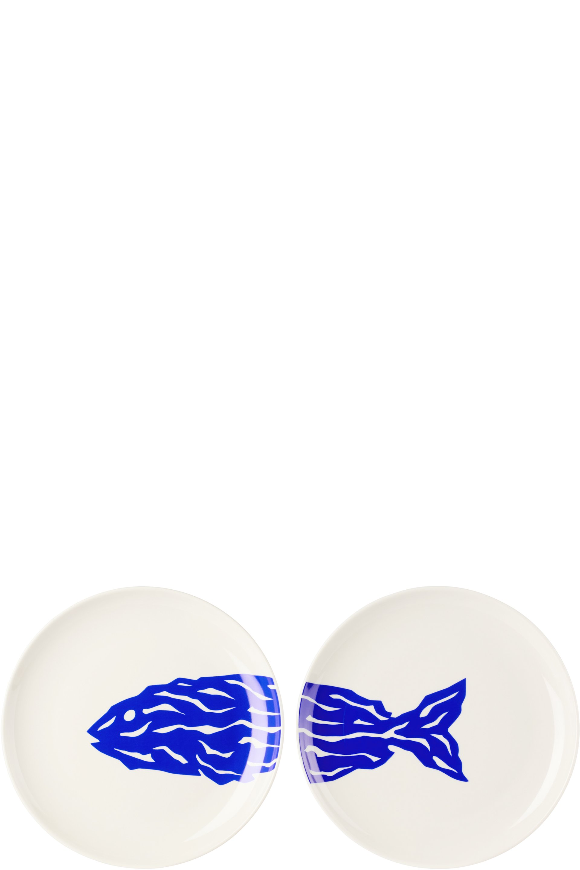 Maison Balzac - Ensemble d'assiettes à tapas blanc et bleu à image de mérou