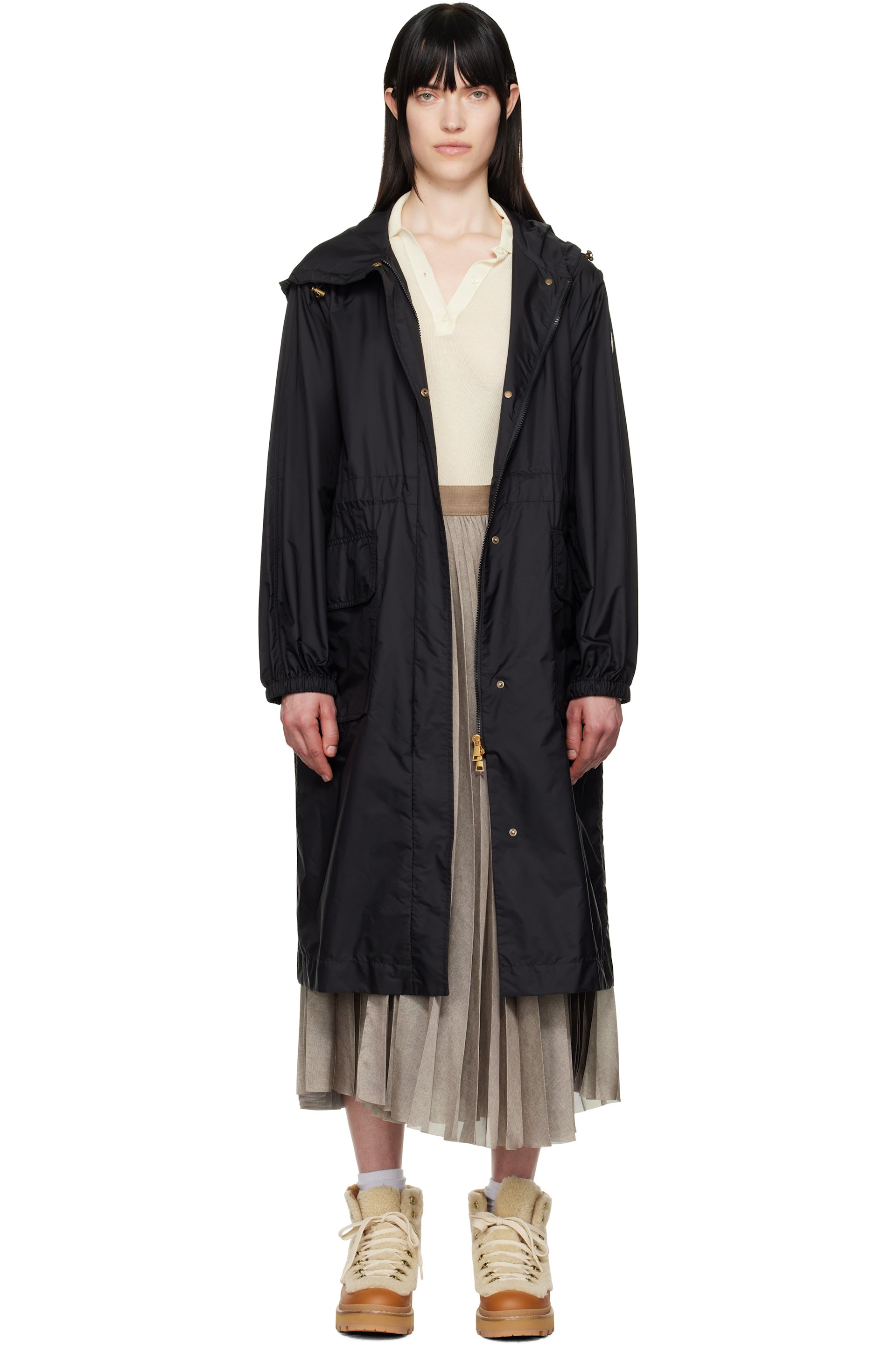 Moncler - Imperméable Hiengos noir à capuche