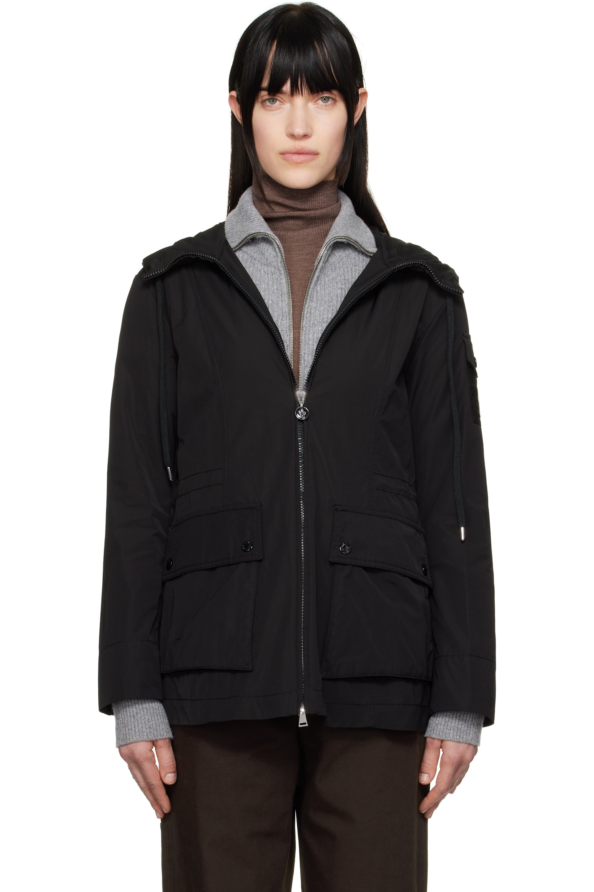 Moncler - Blouson Leandro noir à capuche
